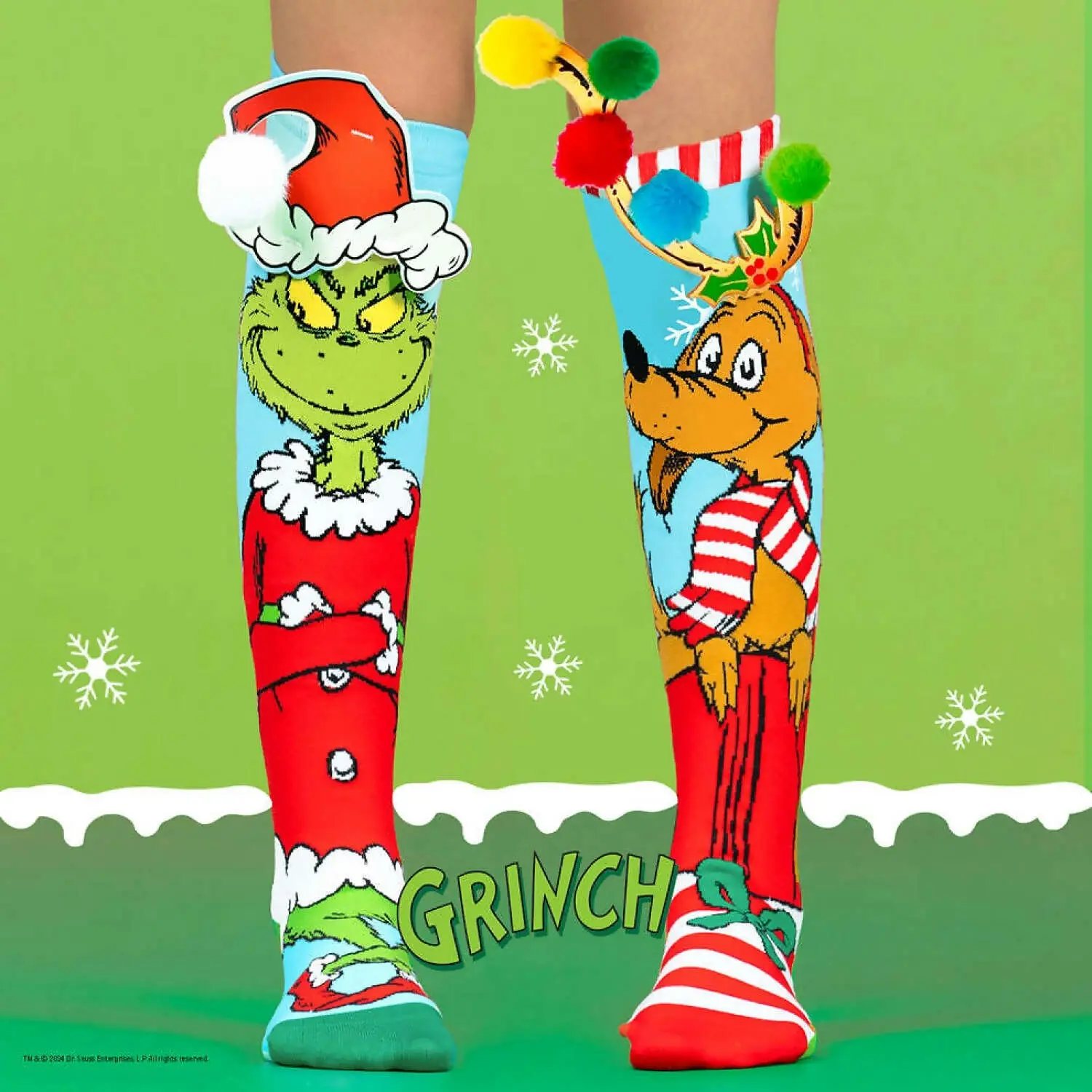 MADMIA - Xmas Grinch & Max Socks Kids & Adults Age 6y+