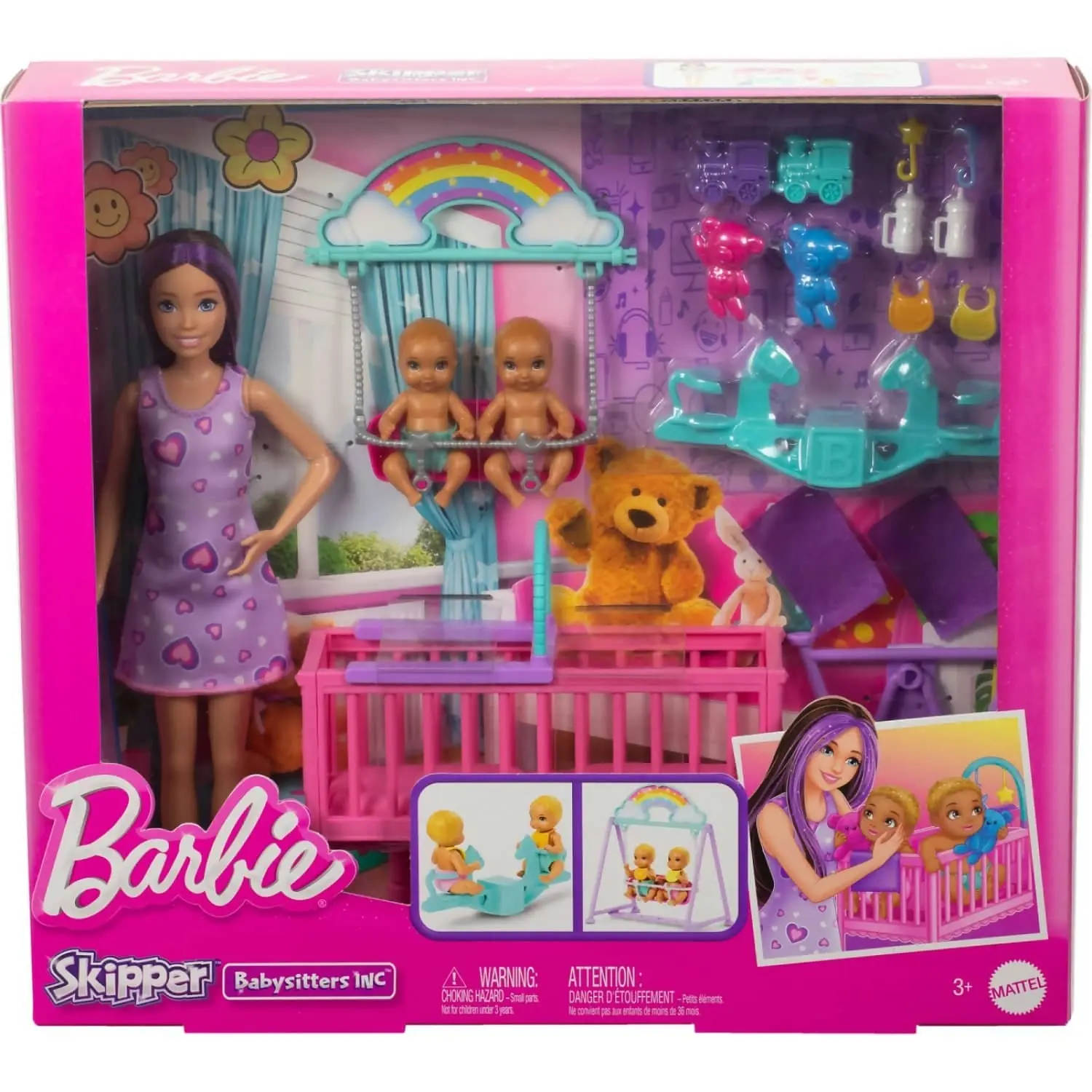 Barbie - Skipper Babysitter Doll With Twin Nursery Playset & Accessories - Mattel