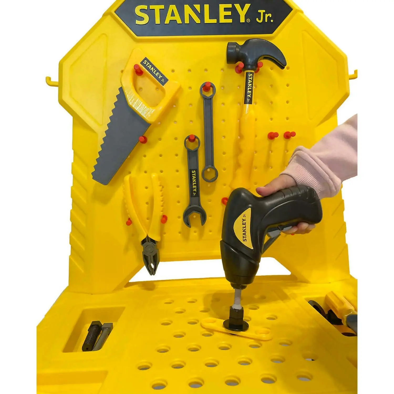 Stanley Jr. - 140 Piece Pretend Play Workbench Tool Set & Power Drill