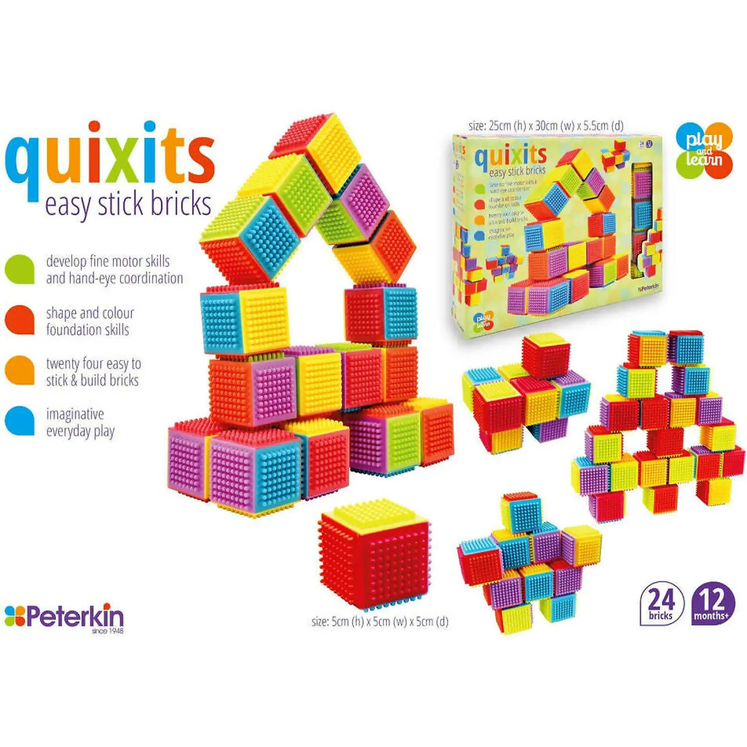 Peterkin - Quixits Play And Learn Easy Stick Bricks