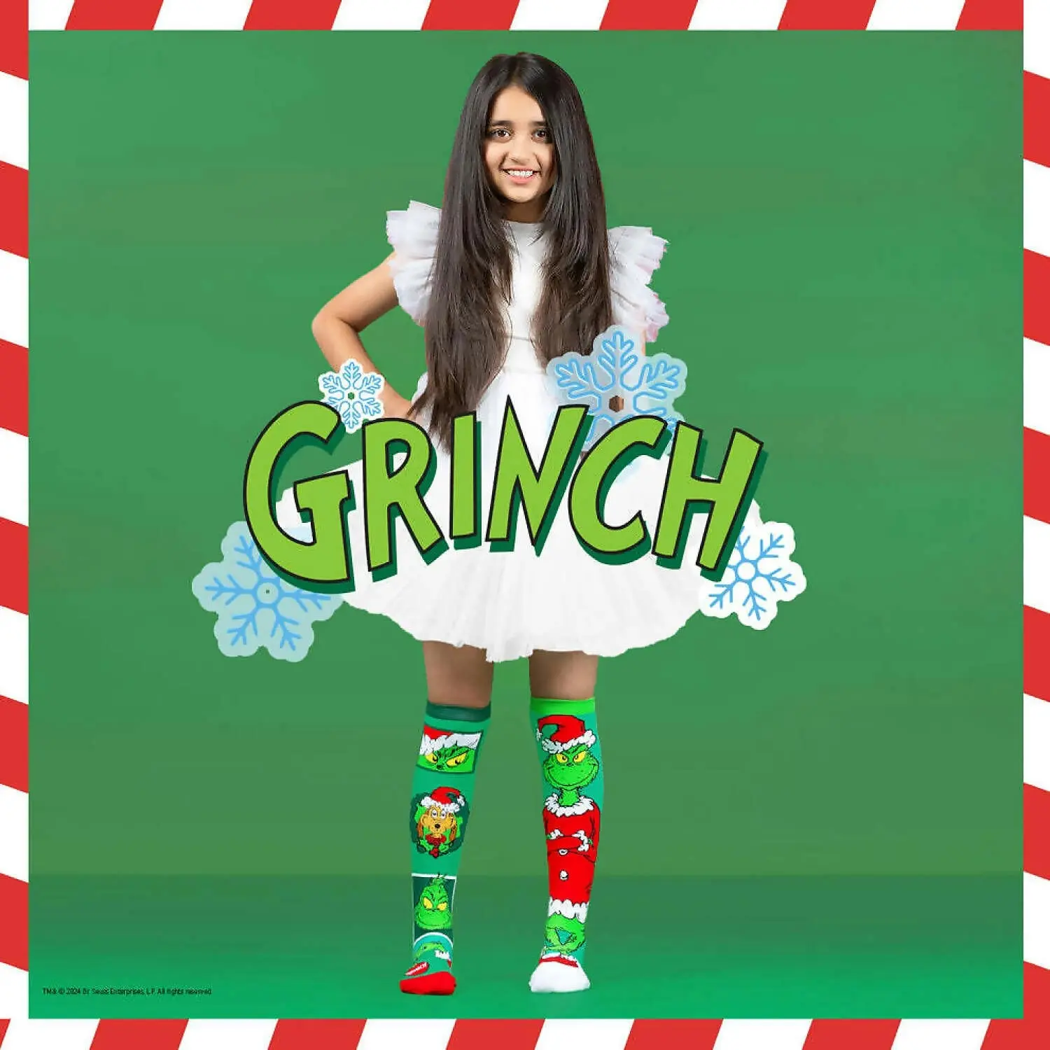 MADMIA - Xmas Merry Grinchmas Socks Kids & Adults Age 6y+