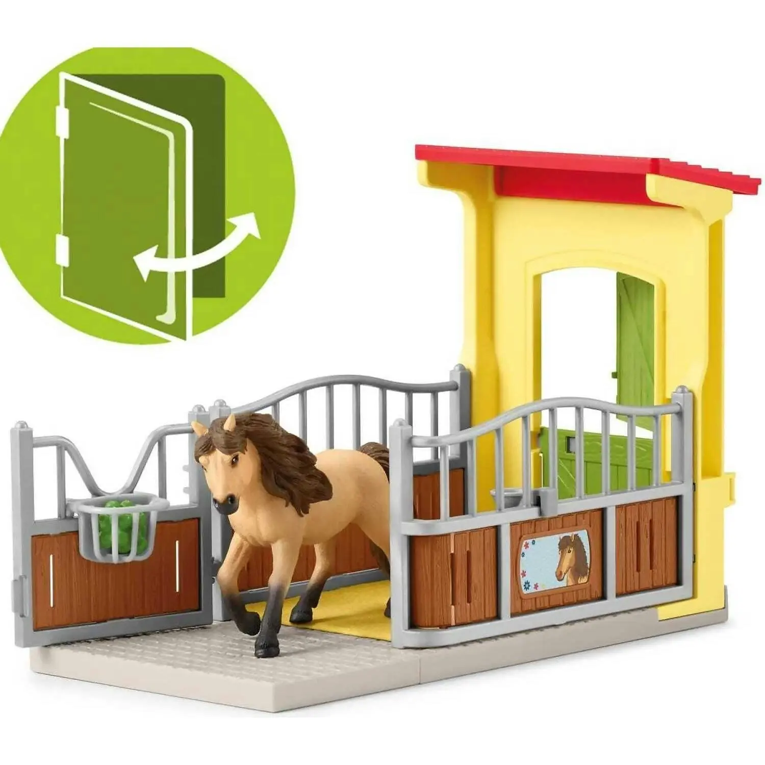 Schleich - Pony Box With Iceland Pony Stallion - Farm World Animal Playset