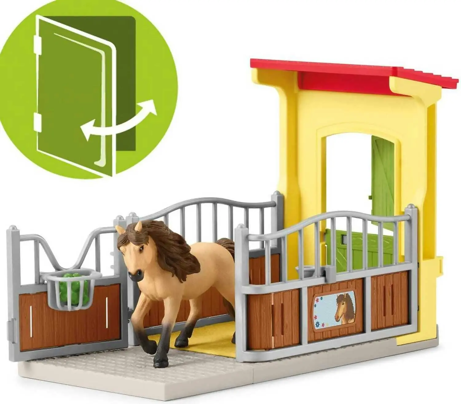 Schleich - Pony Box With Iceland Pony Stallion - Farm World Animal Playset