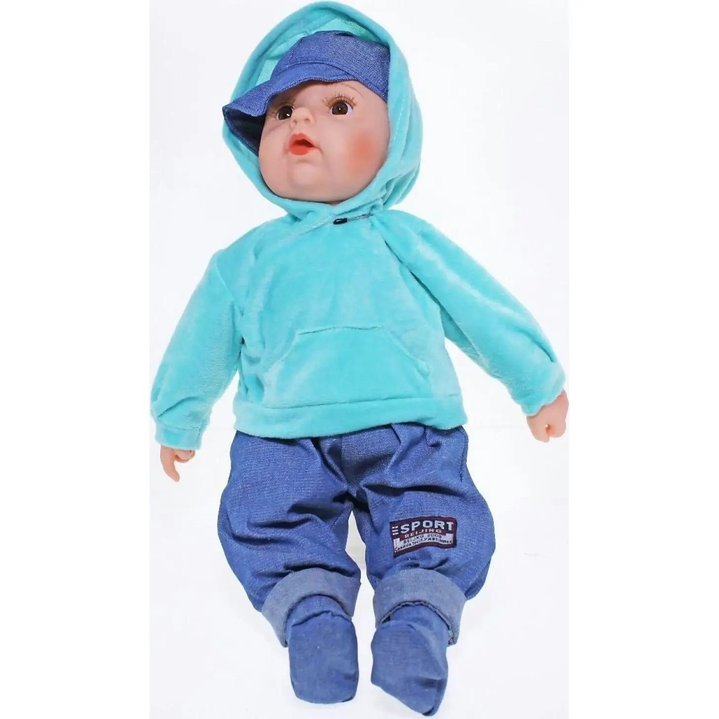 Cotton Candy - Baby Doll Charlie - Aqua Hoody/denim Outfit