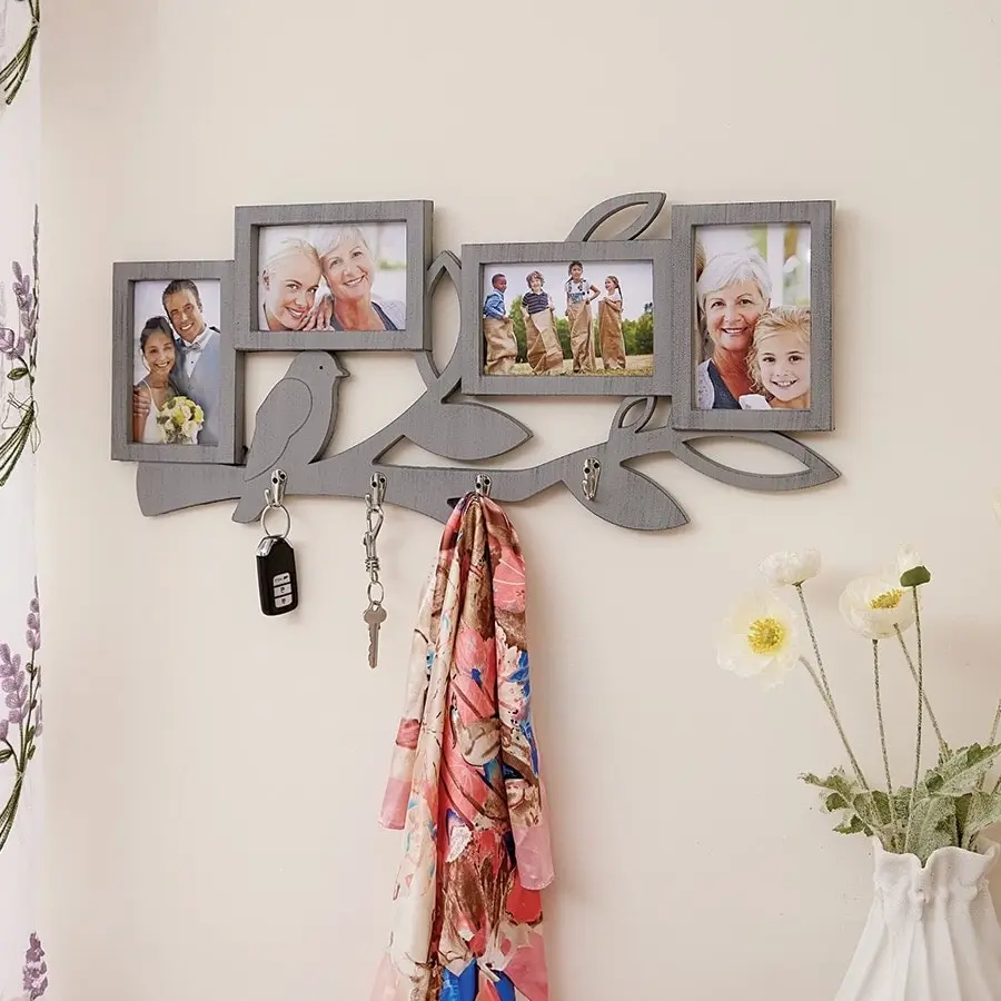 Family Photo Frame with Hooks