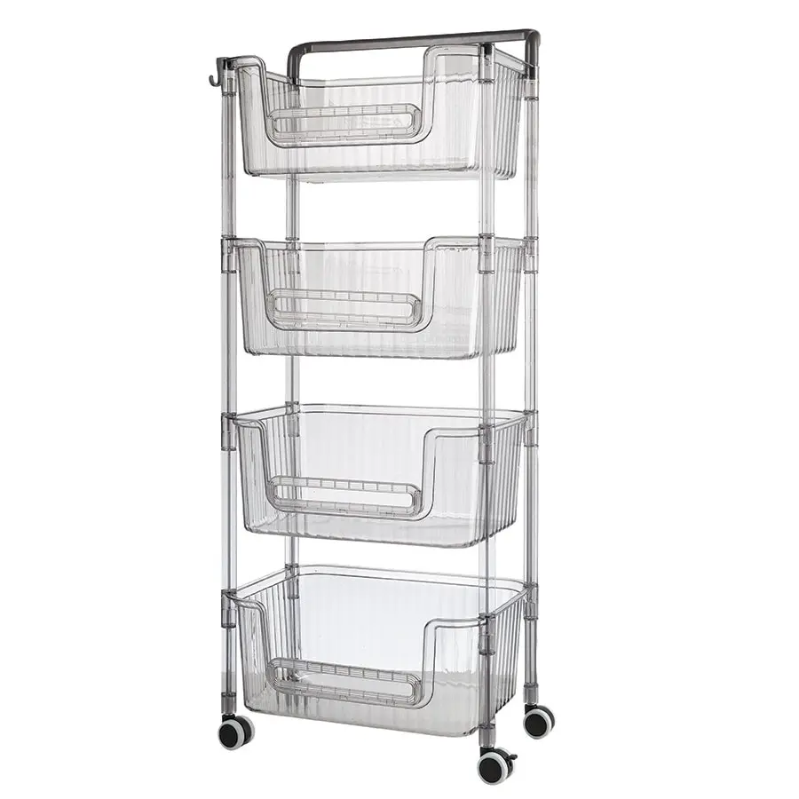 Clear 4 tier Storage Cart