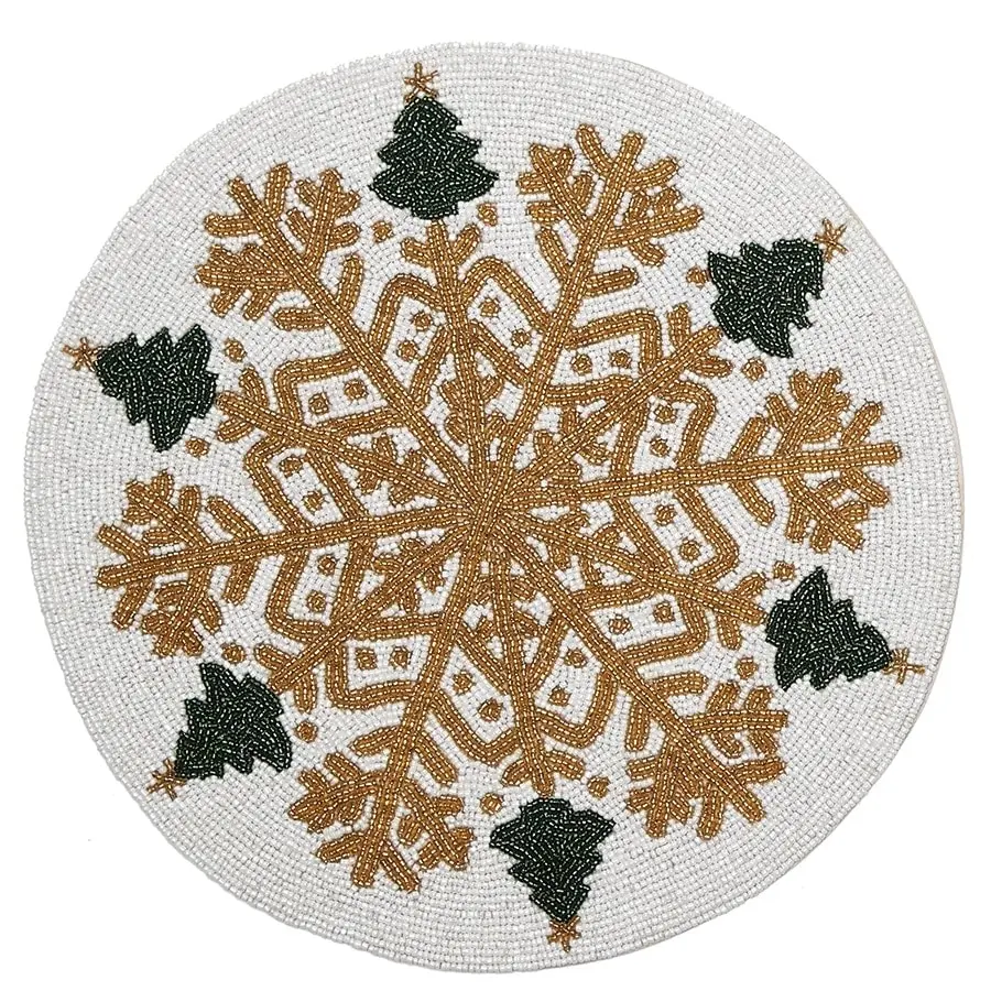 Beaded White Placemat