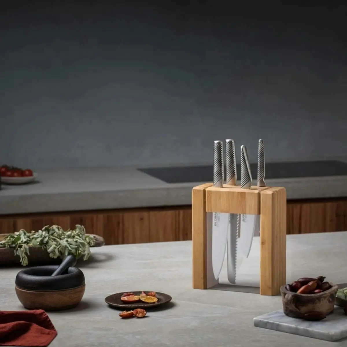 Global Ikasu (Teikoku) V Knife Block Set 5 Piece