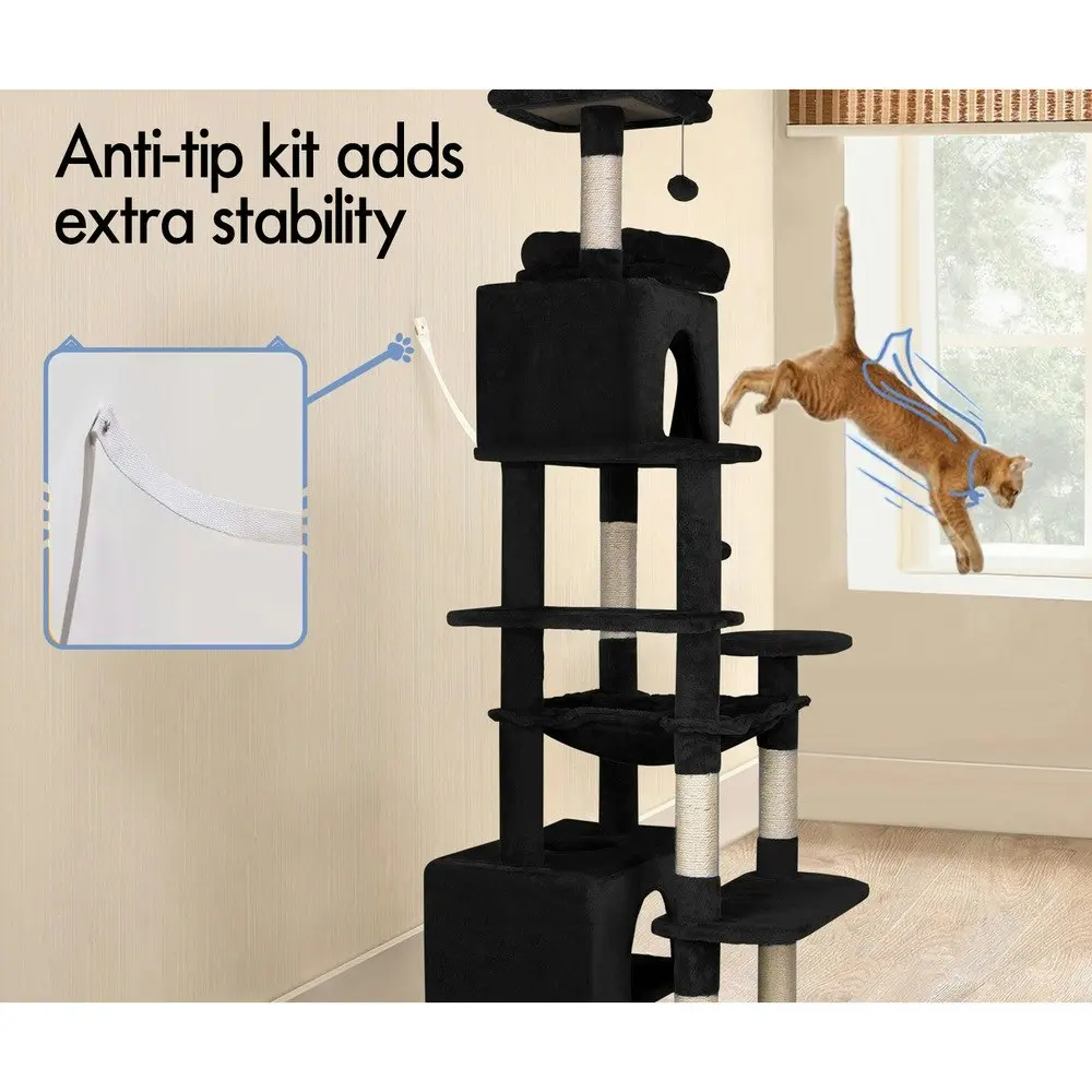 BEASTIE Cat Tree Tower Scratching Post Scratcher Condo House Furniture Black 184