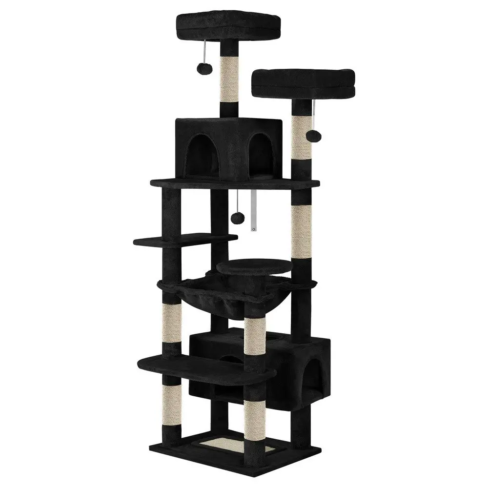 BEASTIE Cat Tree Tower Scratching Post Scratcher Condo House Furniture Black 184