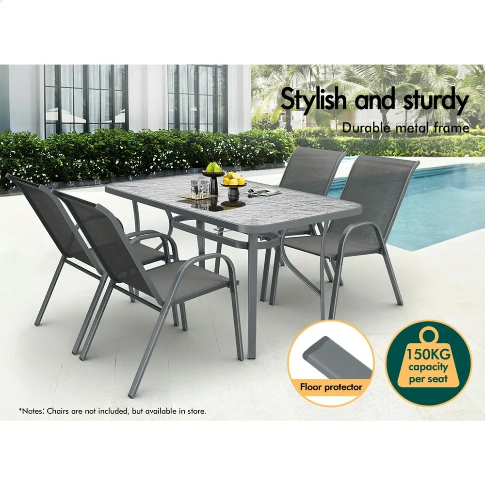 Alfordson Patio Dining Table Garden 140CM X 80CM Grey