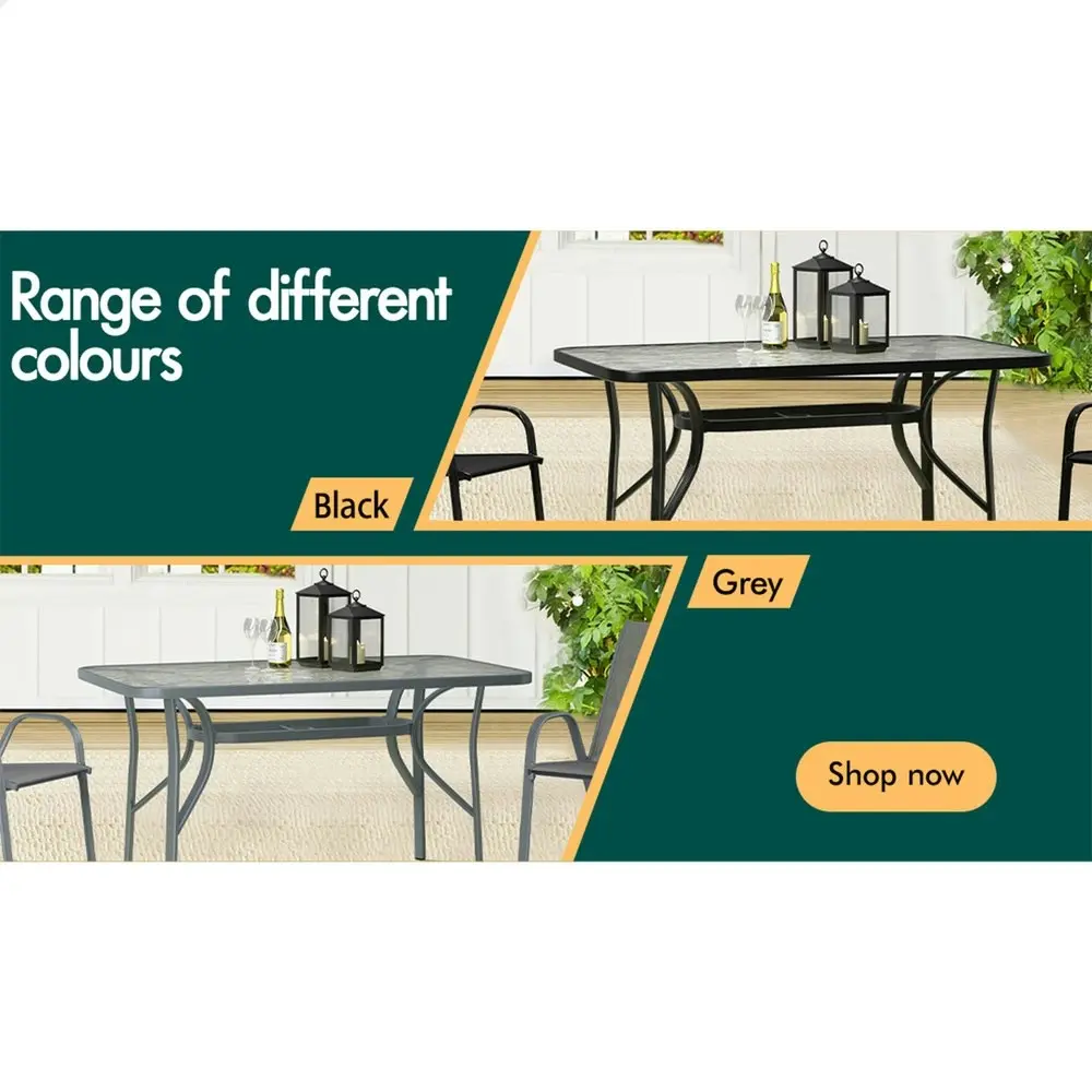 Alfordson Patio Dining Table Garden 140CM X 80CM Grey