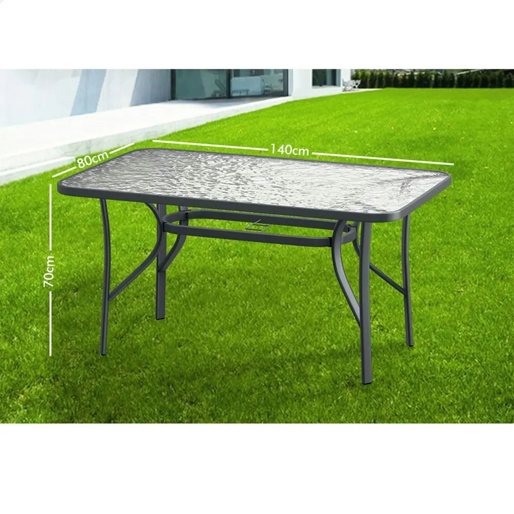 Alfordson Patio Dining Table Garden 140CM X 80CM Grey