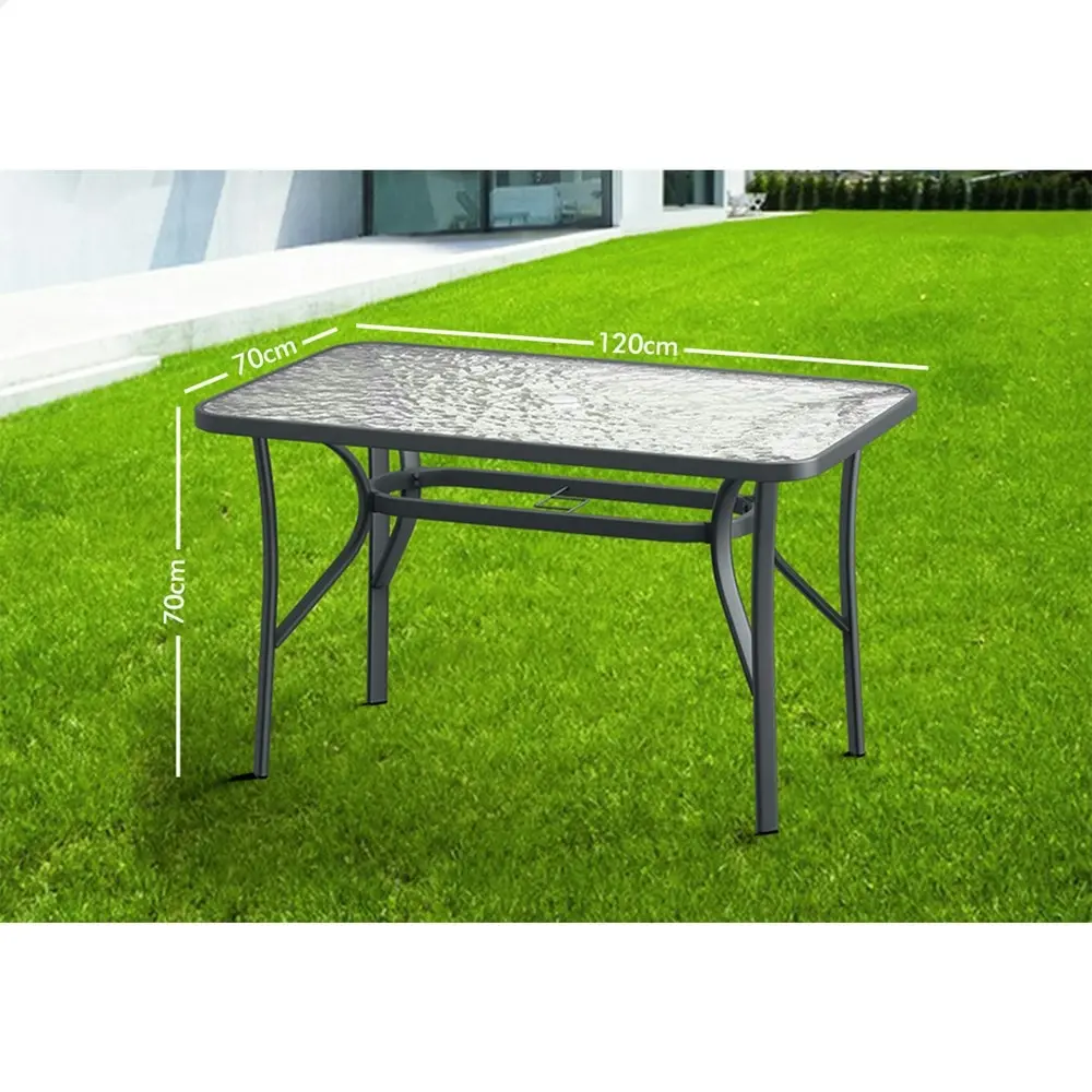 Alfordson Patio Dining Table Garden 120CM X 70CM Grey