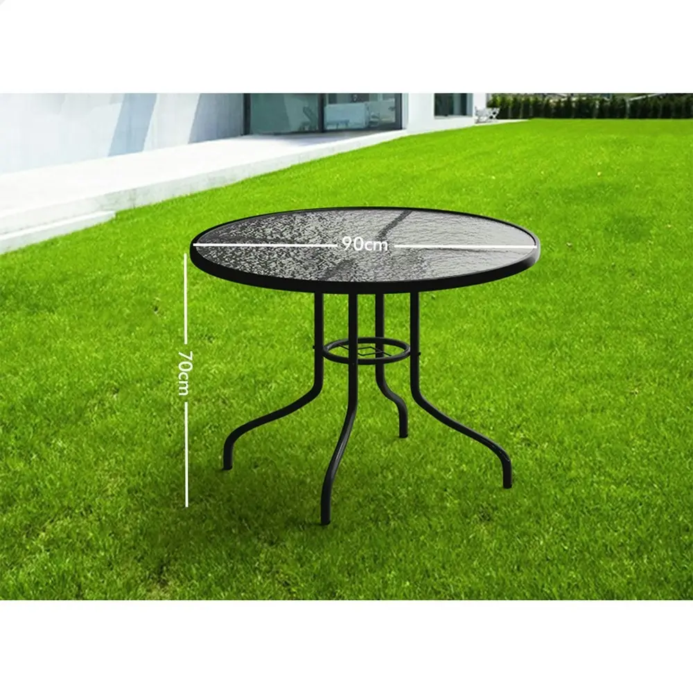 Alfordson Patio Dining Table Round 90CM Black