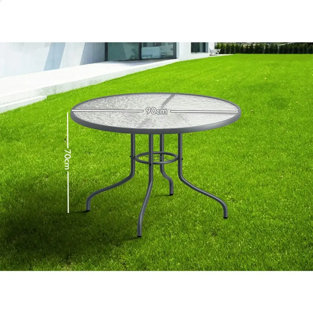 Alfordson Patio Dining Table Round 90CM Grey