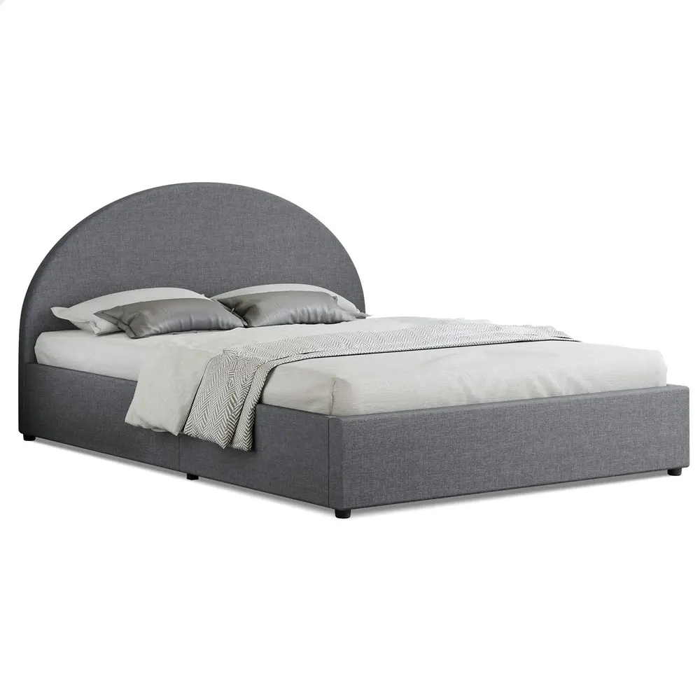 Alfordson Bed Frame Queen Size Gas Lift Base With Storage Grey Fabric HOWELL