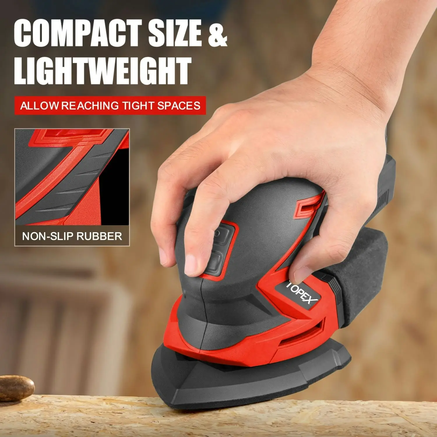 Topex 20V Cordless Detail Sander Electric Detail Sander Handheld Sanding Machine Small Triangular Palm Sander (Battery & Charger not included)