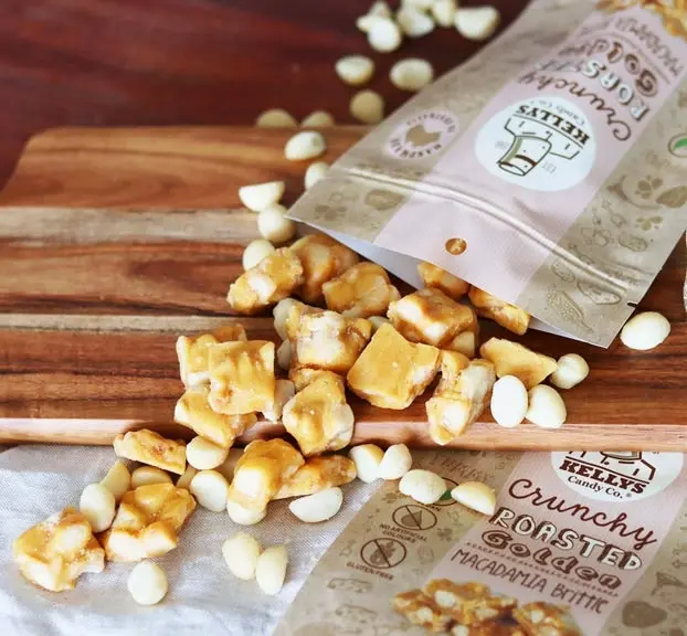 Kelly's Cunchy Roasted Golden Macadamia Brittle 180g