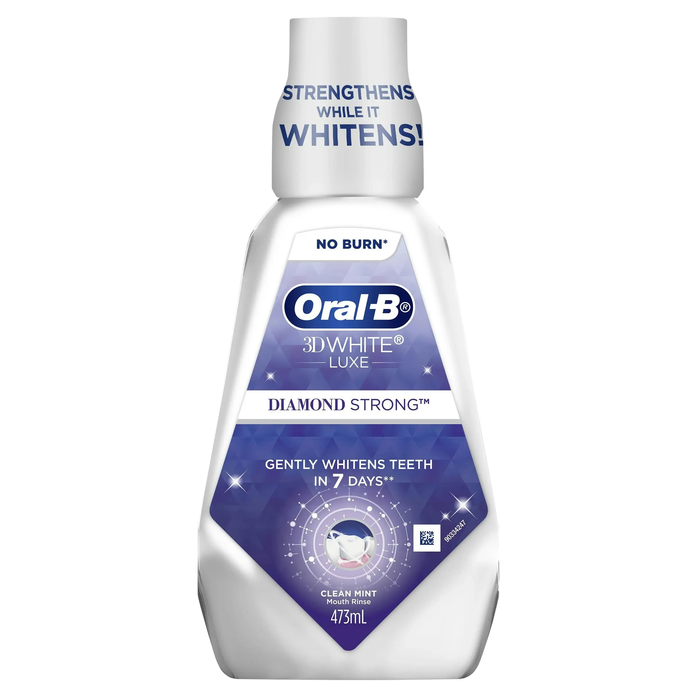 Oral B 3D White Luxe Diamond Strong Clean Mint Mouthwash 473mL