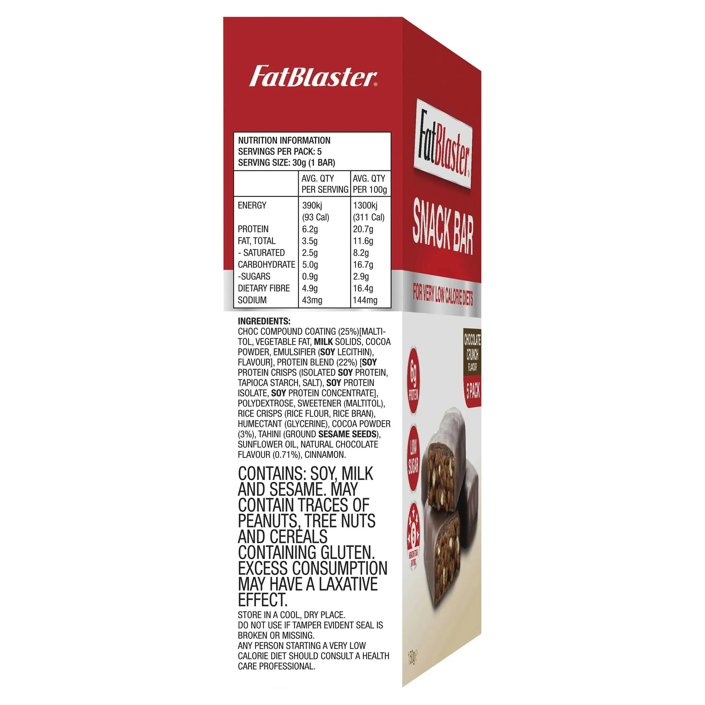 Naturopathica Fatblaster Chocolate Crunch Bar 5 x 30g