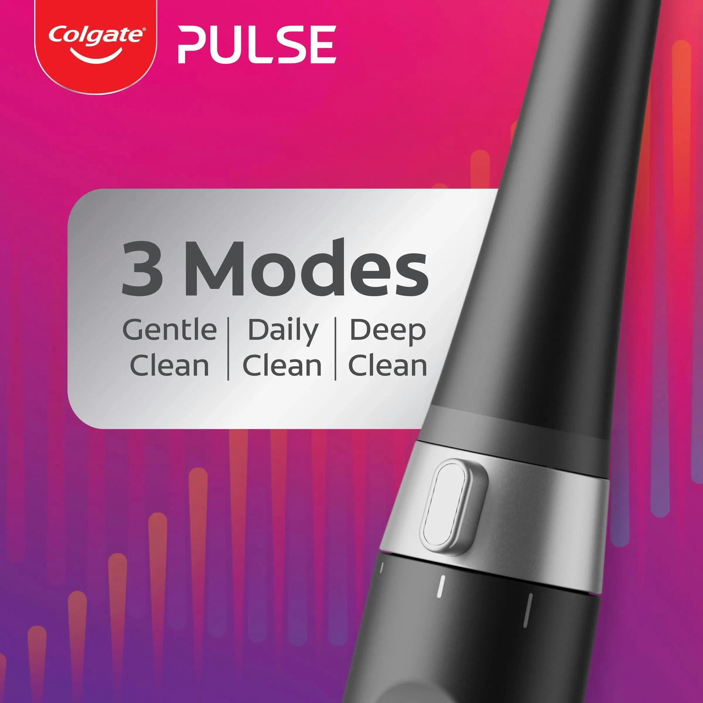 Colgate Pulse Connected Series 2 Deep Clean & Sensitive Electric Toothbrush, 1 Pack with 2 Refill Heads, Plaque Removal