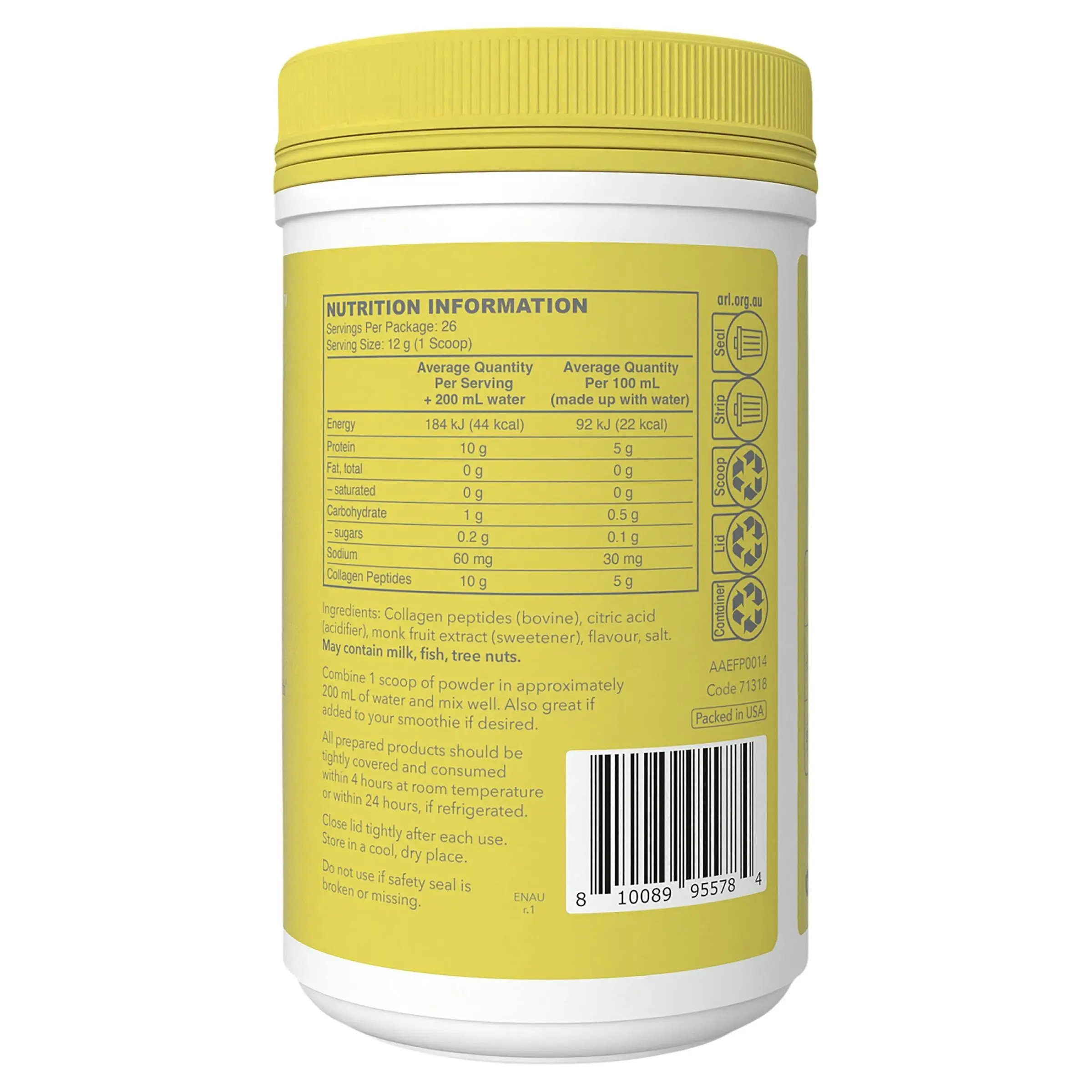 Vital Proteins Lemon Collagen Peptides 313g