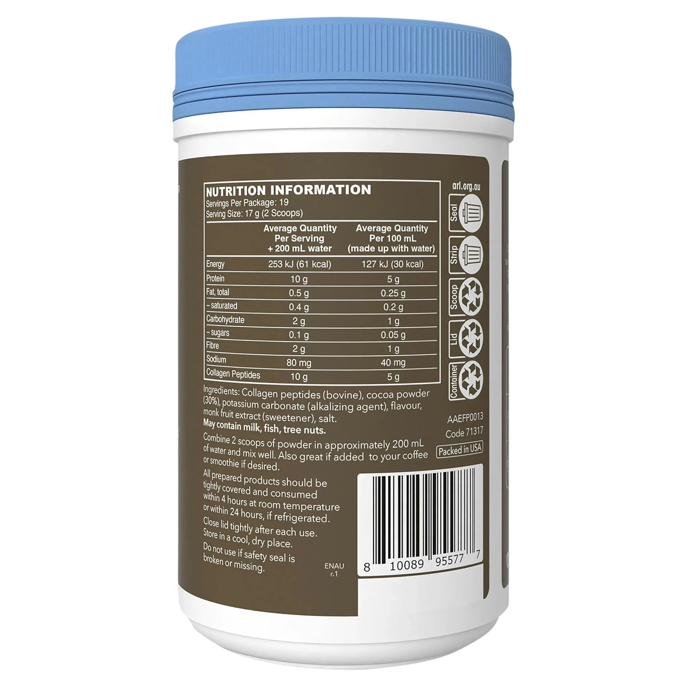 Vital Protein Collagen Peptides Chocolate 329g