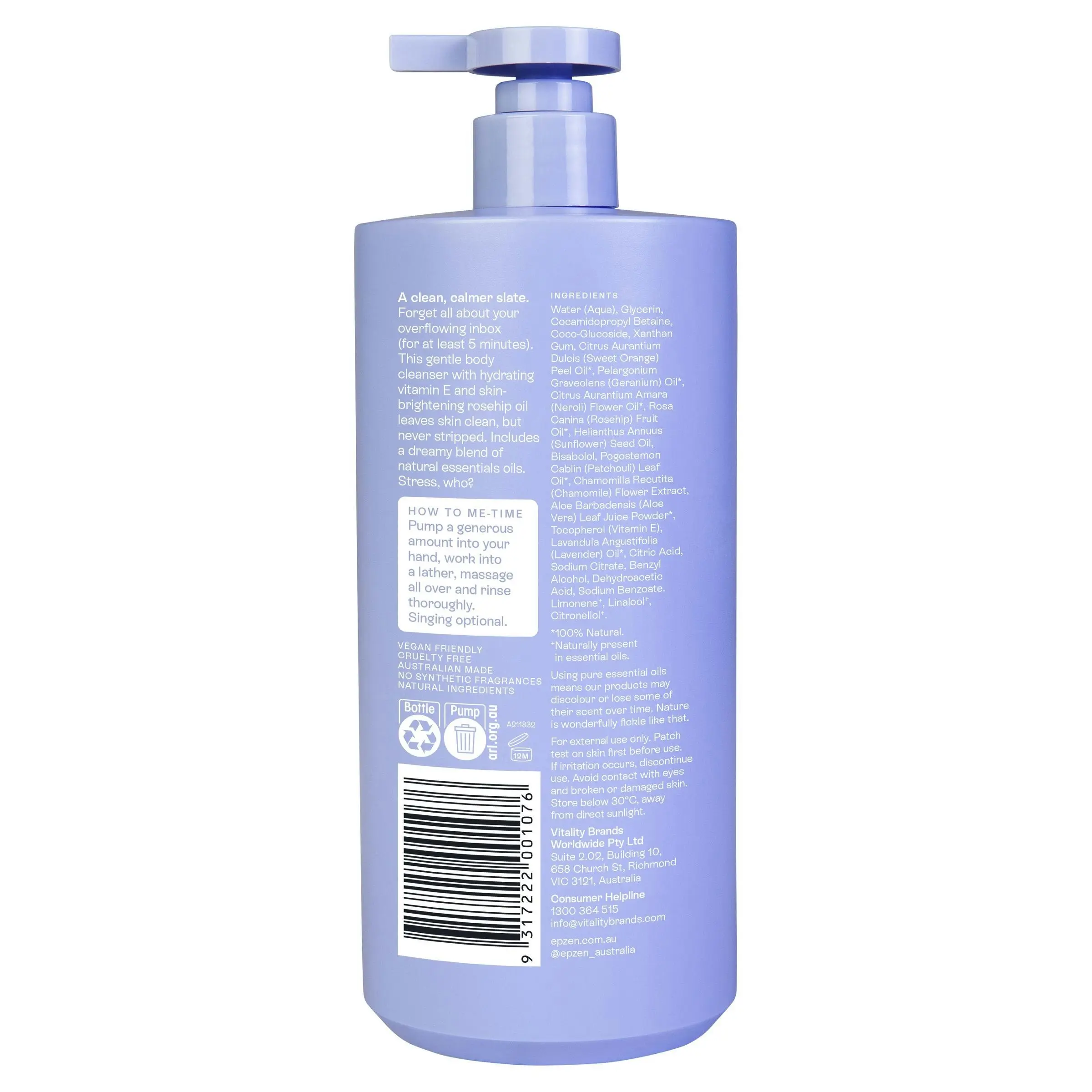 EpZen Calm Cleanse Hydrating Body Wash 750ml