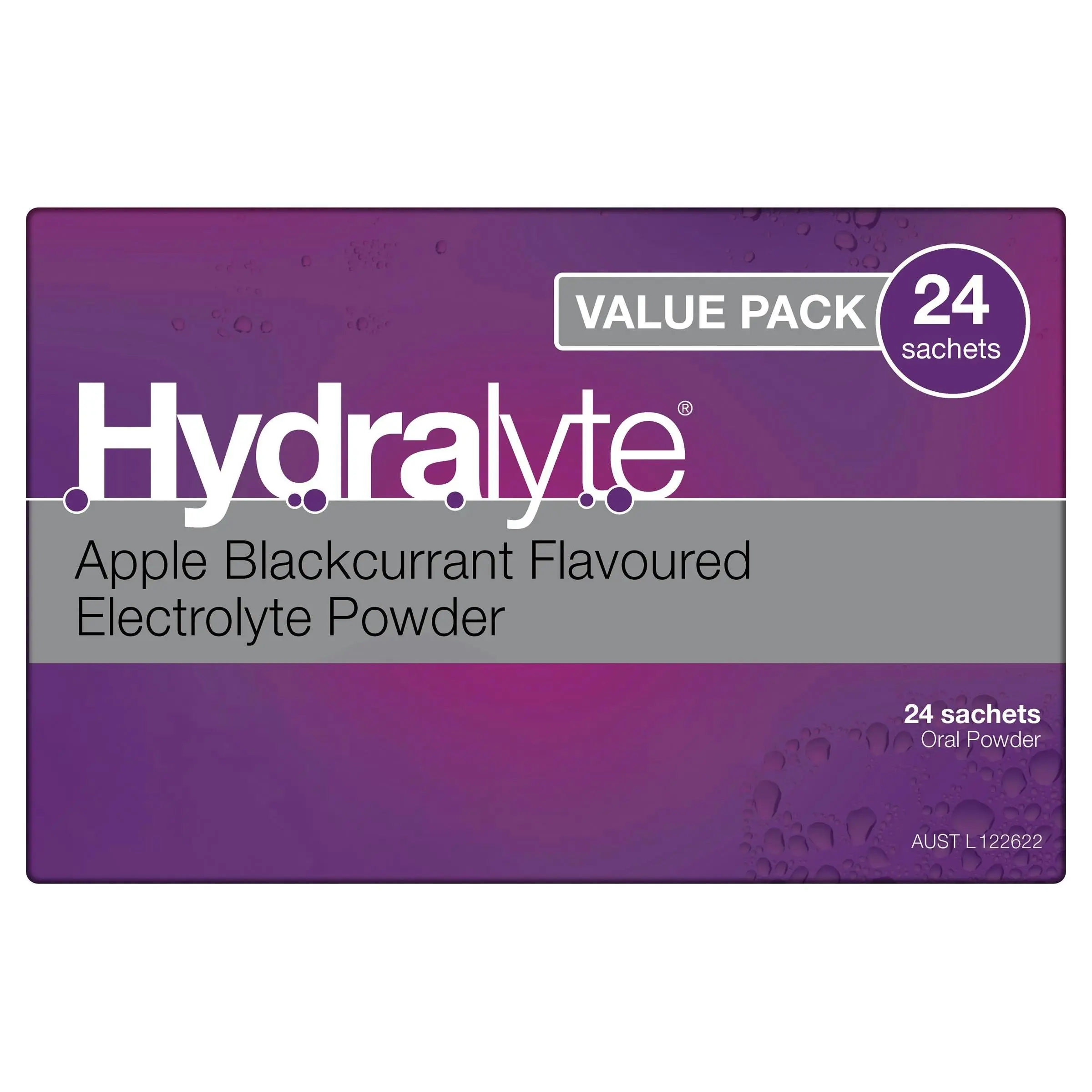 Hydralyte Electrolyte Powder Apple Blackcurrant 24 Pack