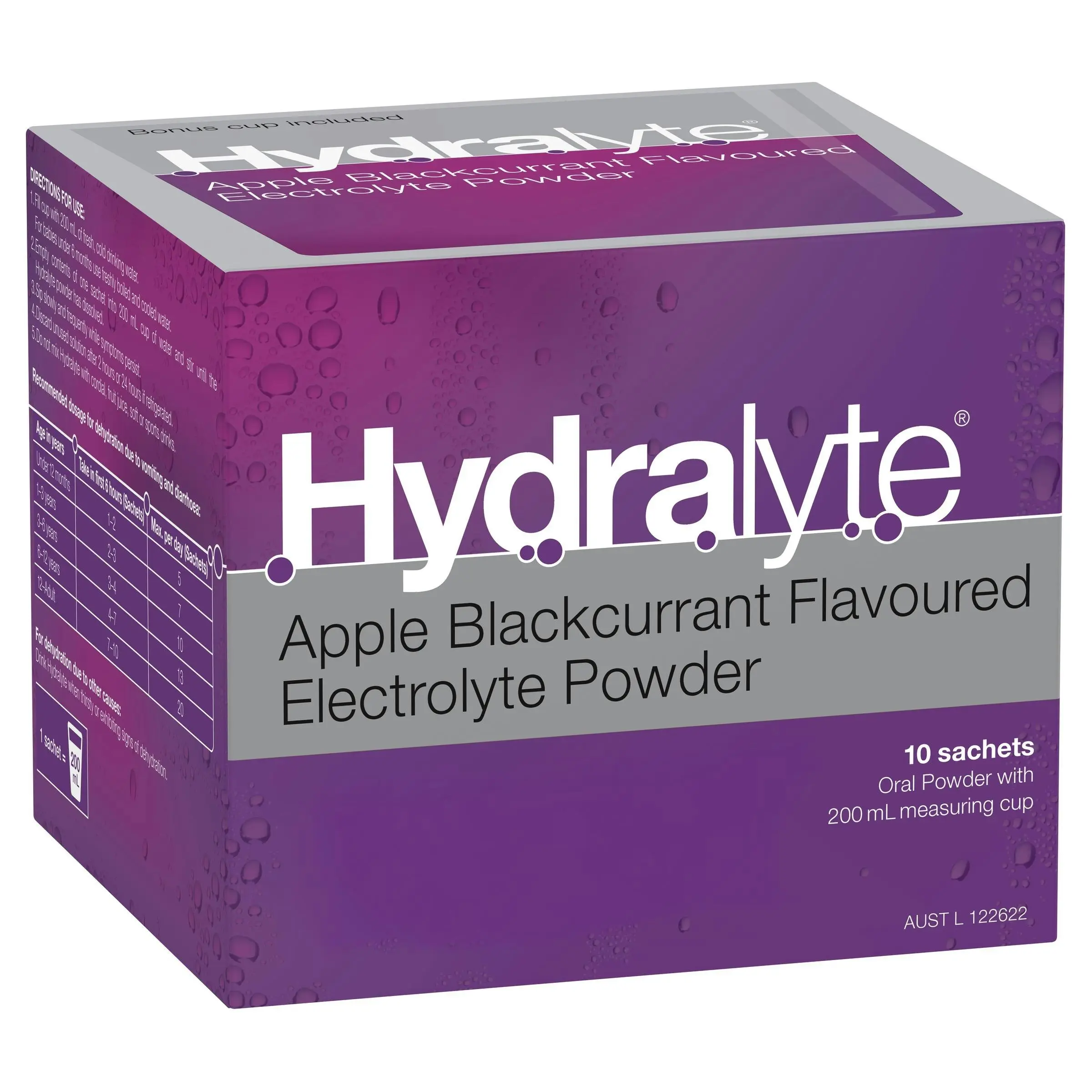 Hydralyte Electrolyte Powder Apple Blackcurrant 10 Pack