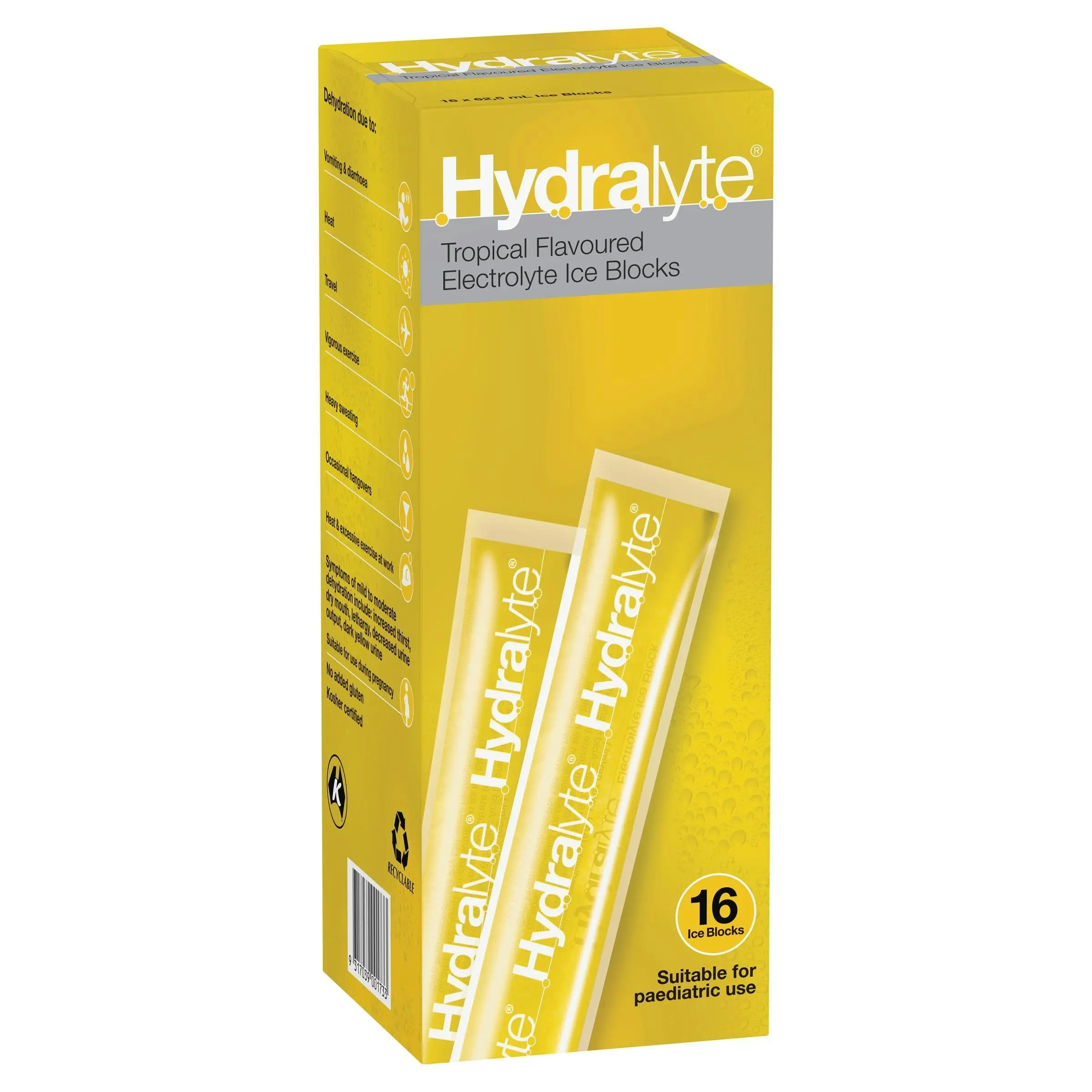 Hydralyte Electrolyte Ice Blocks Tropical 16 Pack