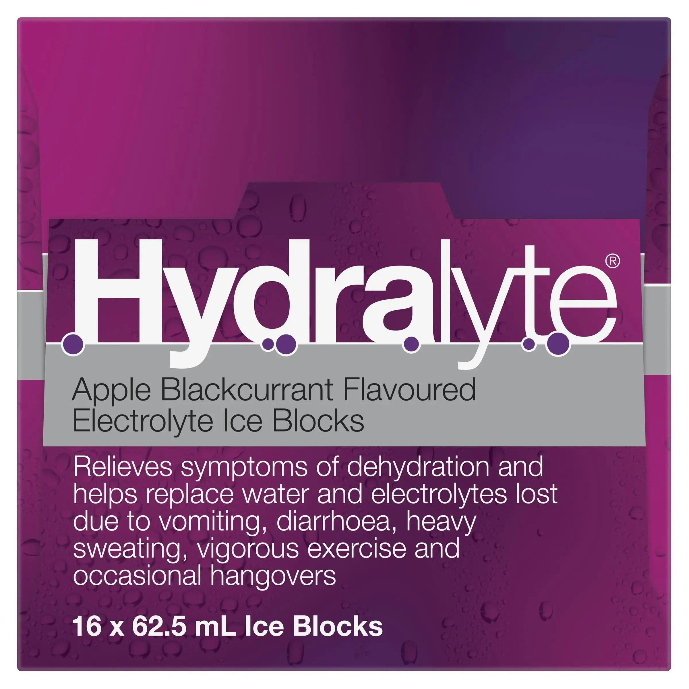 Hydralyte Electrolyte Ice Blocks Apple Blackcurrant 16 Pack