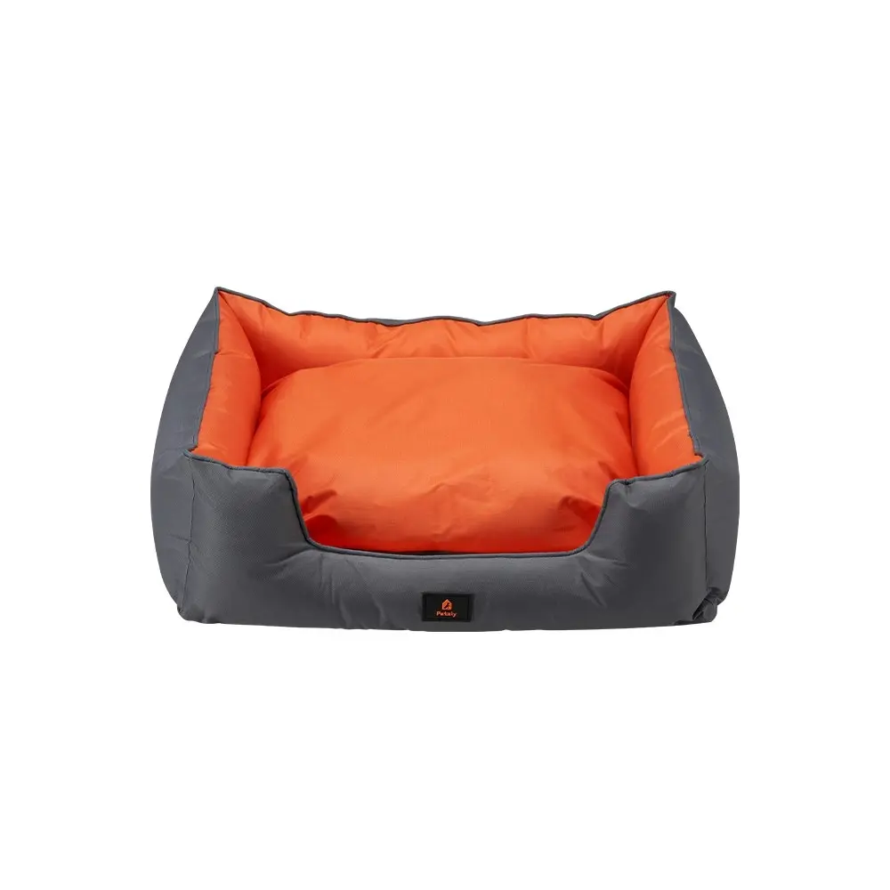 Petzly Orthopedic Pet Dog Bed Sofa Waterproof Removable Grey&Orange X Large