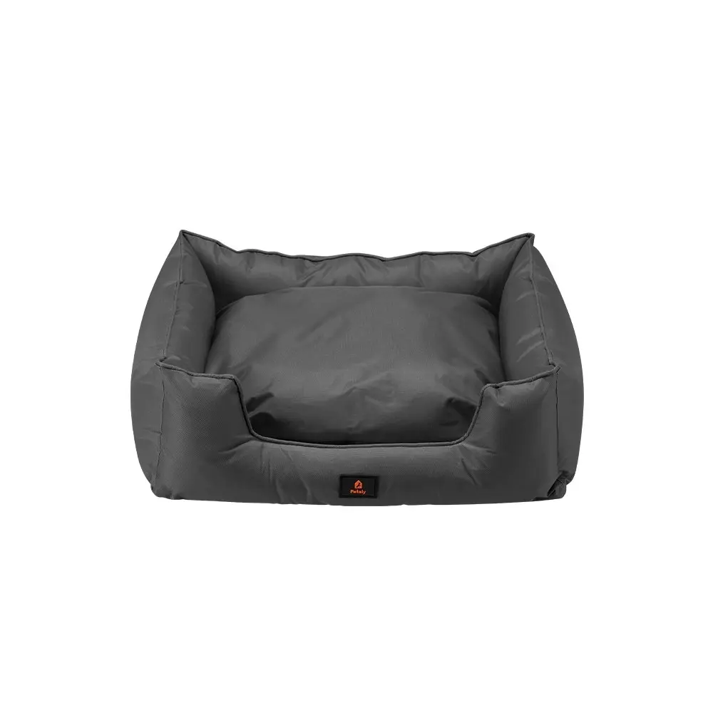 Petzly Orthopedic Dog Bed Pet Sofa Waterproof Removable Black Medium