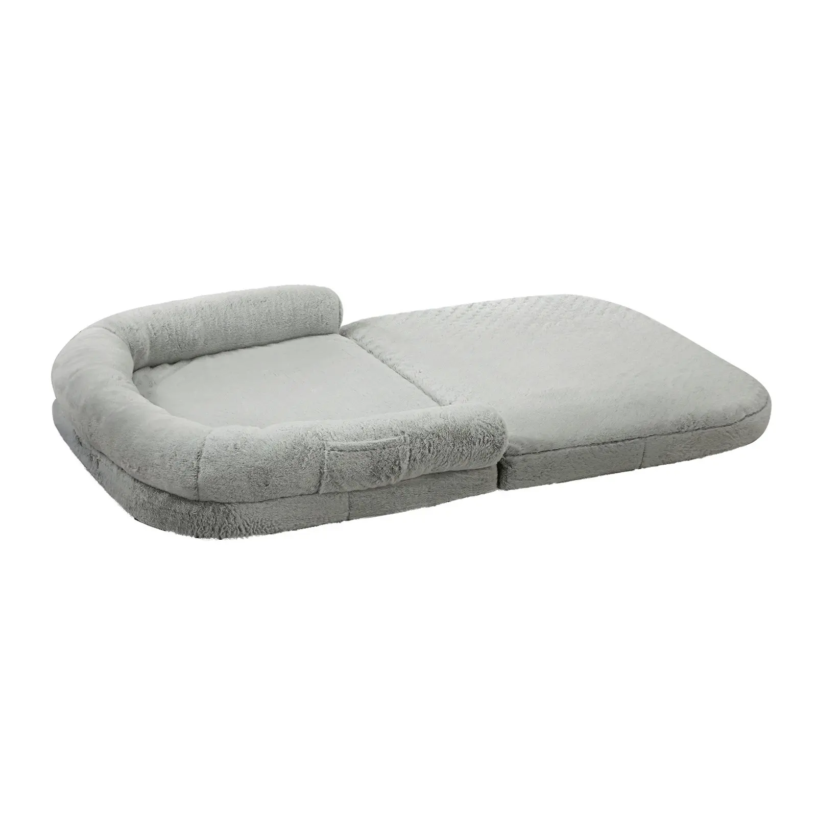 Alopet Human Dog Bed Foldable Grey 180 x 115 x 20 cm Fleece