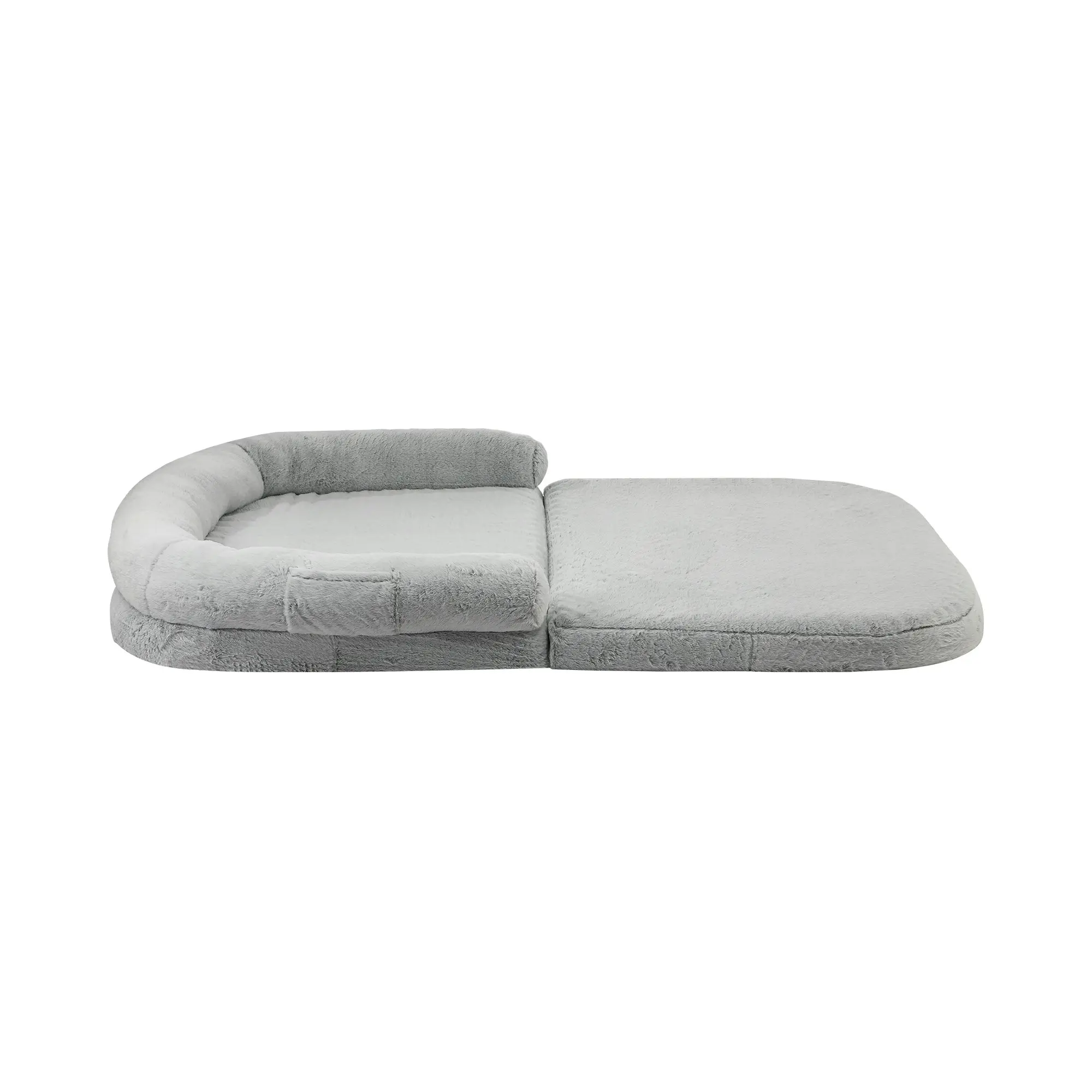 Alopet Human Dog Bed Foldable Grey 180 x 115 x 20 cm Fleece