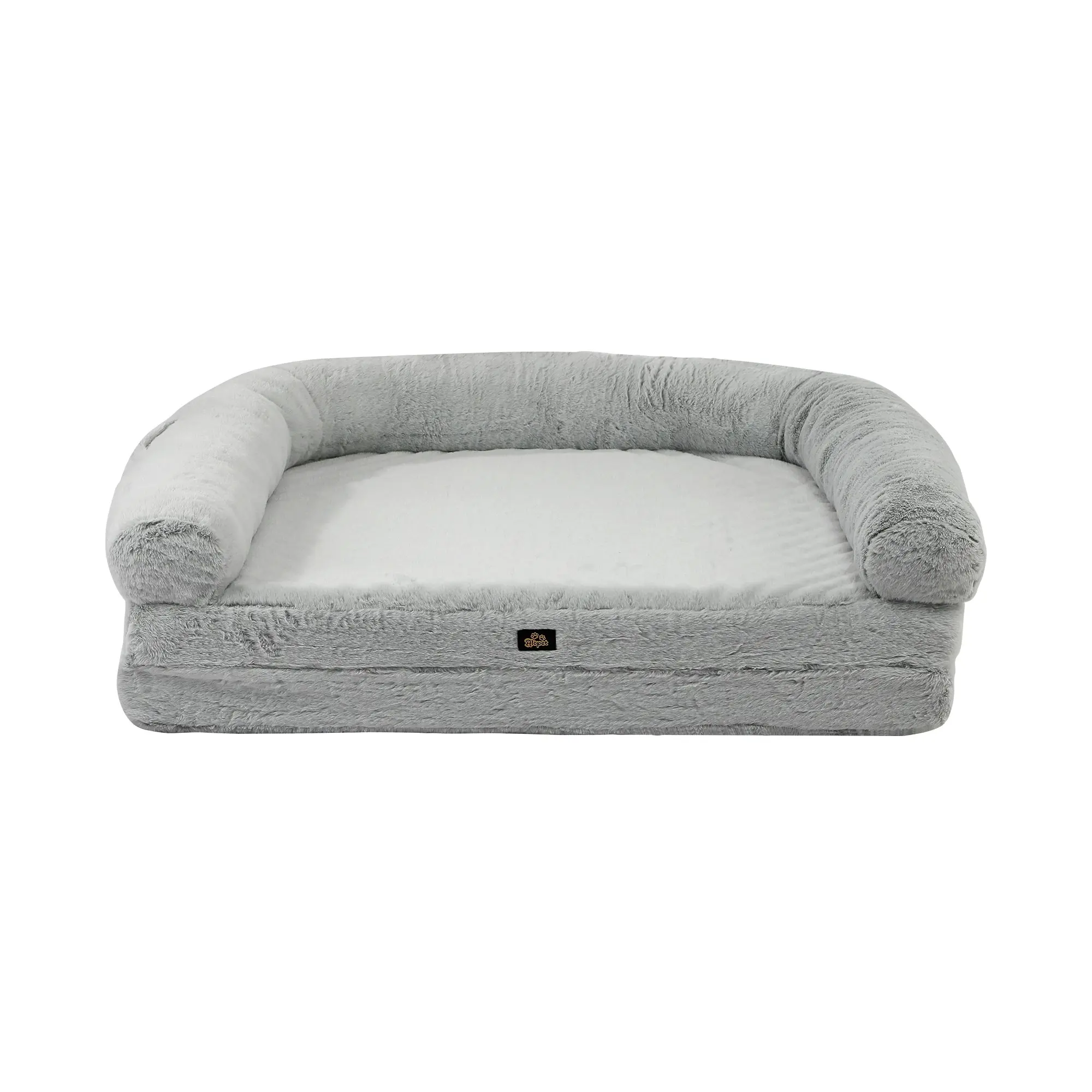 Alopet Human Dog Bed Foldable Grey 180 x 115 x 20 cm Fleece