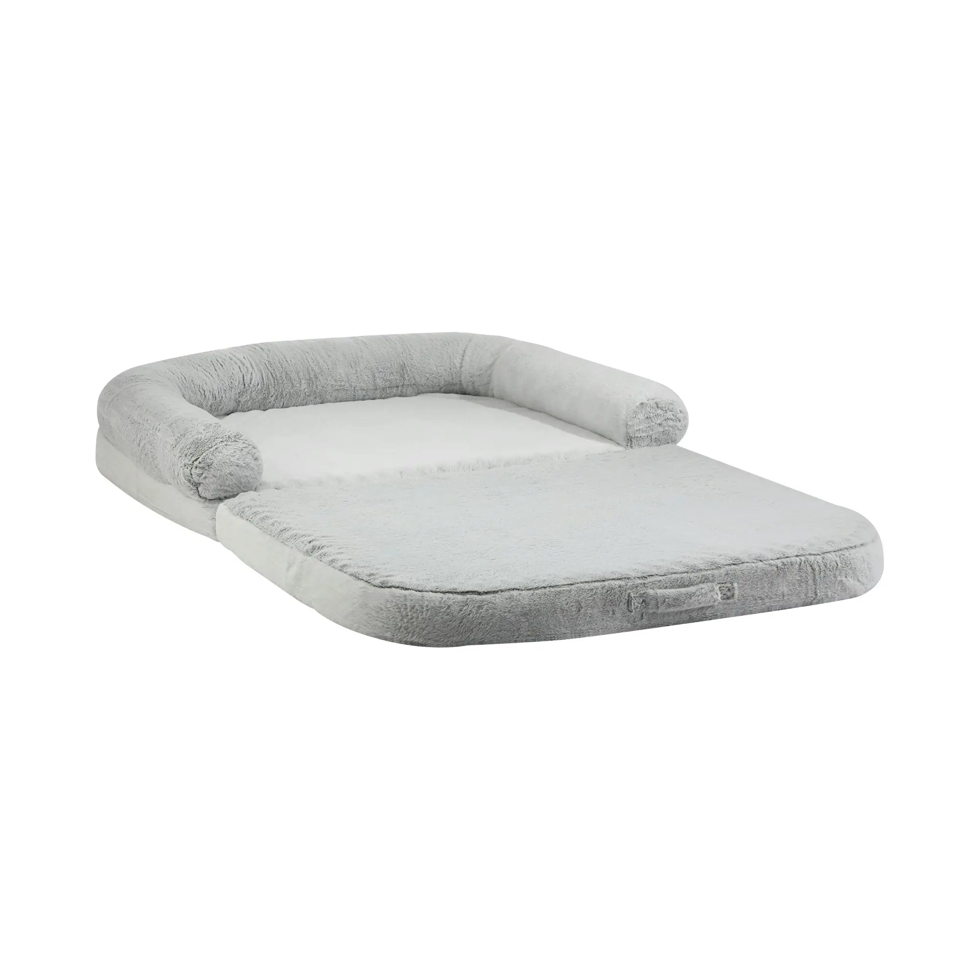 Alopet Human Dog Bed Foldable Grey 180 x 115 x 20 cm Fleece