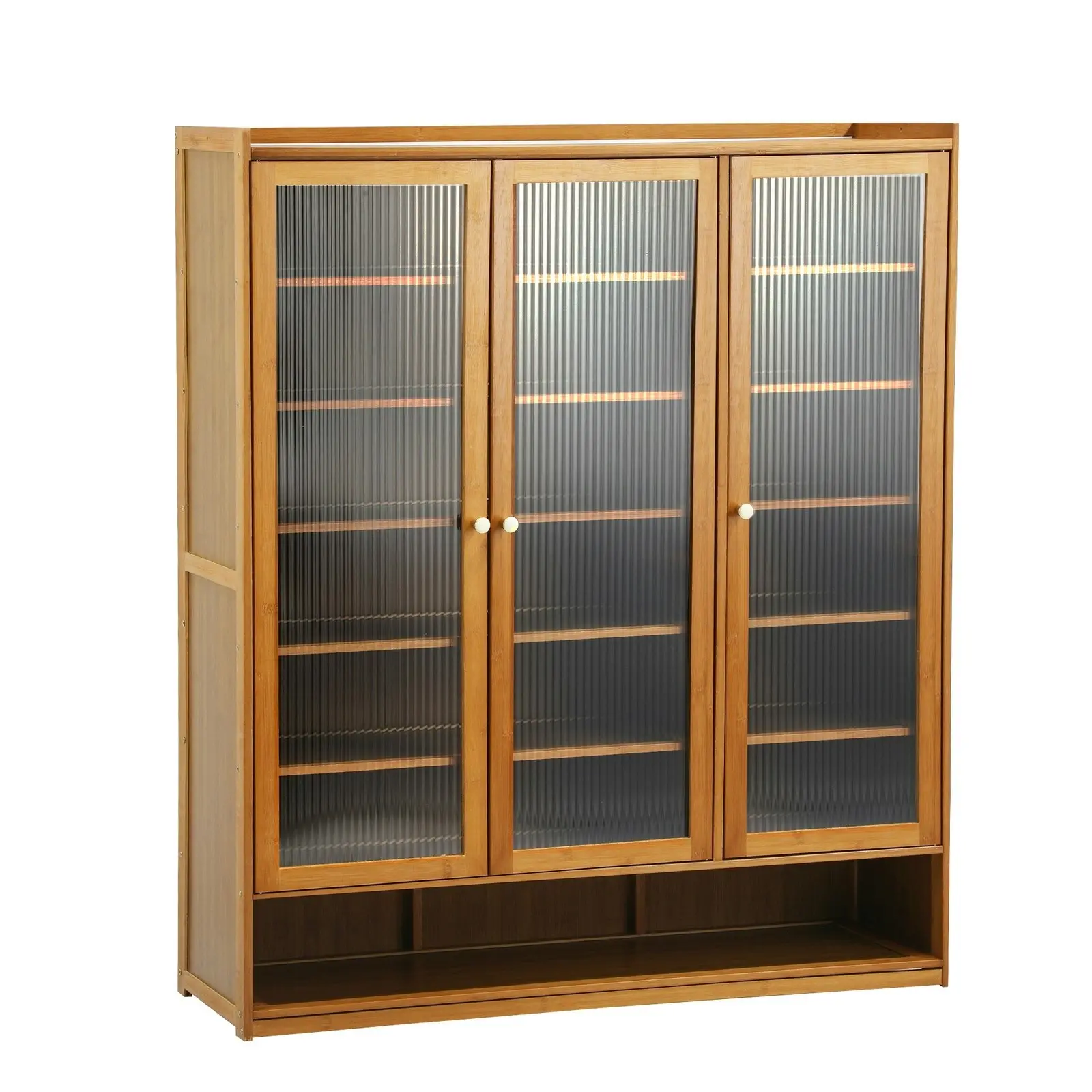 Oikiture Shoe Cabinet Shoes Storage Rack Organiser 3 Doors Shelf Brown