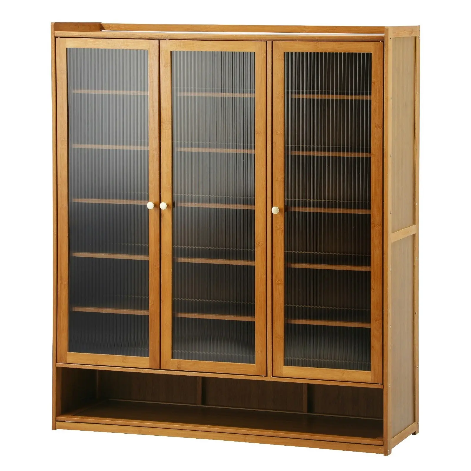 Oikiture Shoe Cabinet Shoes Storage Rack Organiser 3 Doors Shelf Brown