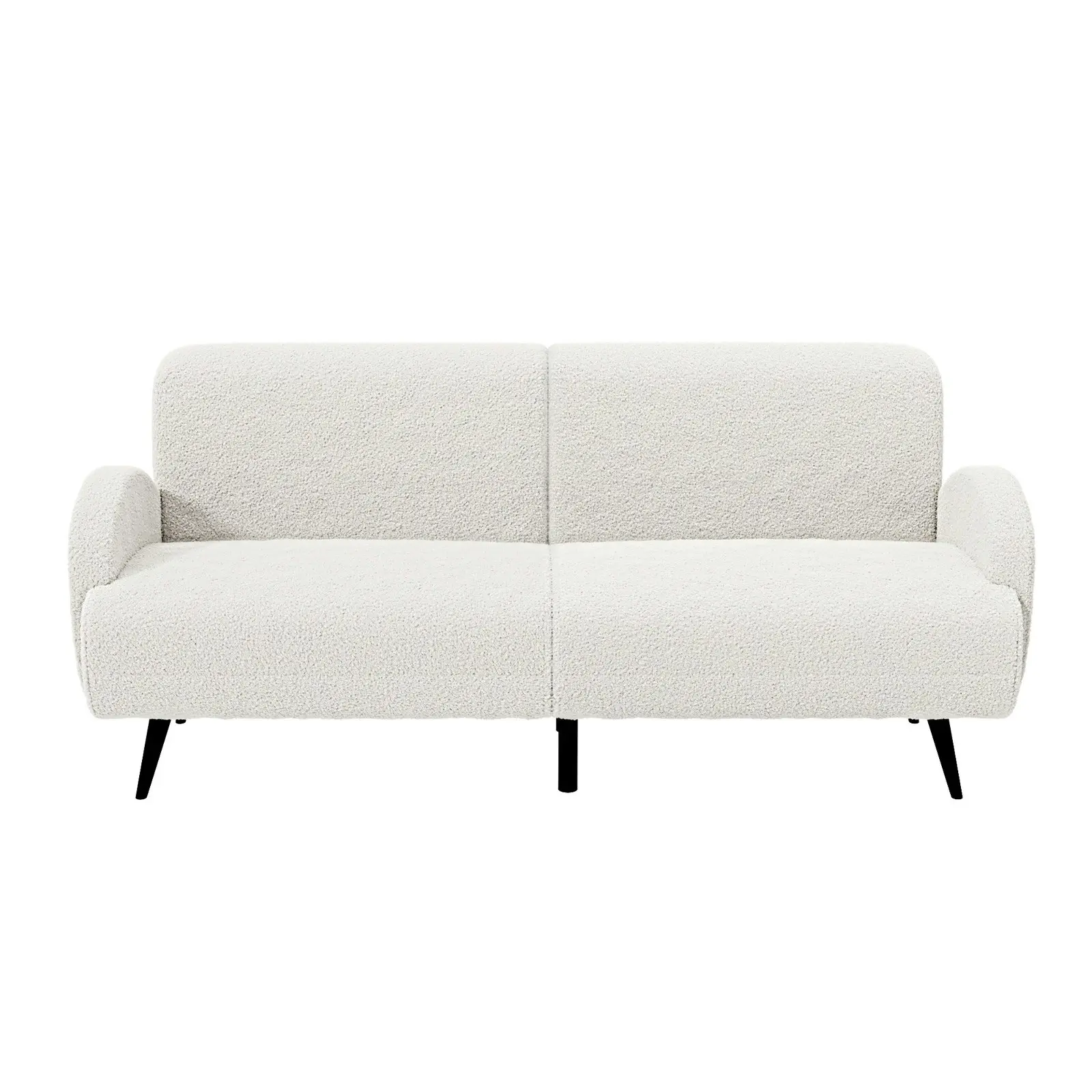 Oikiture 3 Seater Sherpa Sofa Fleece Couch White