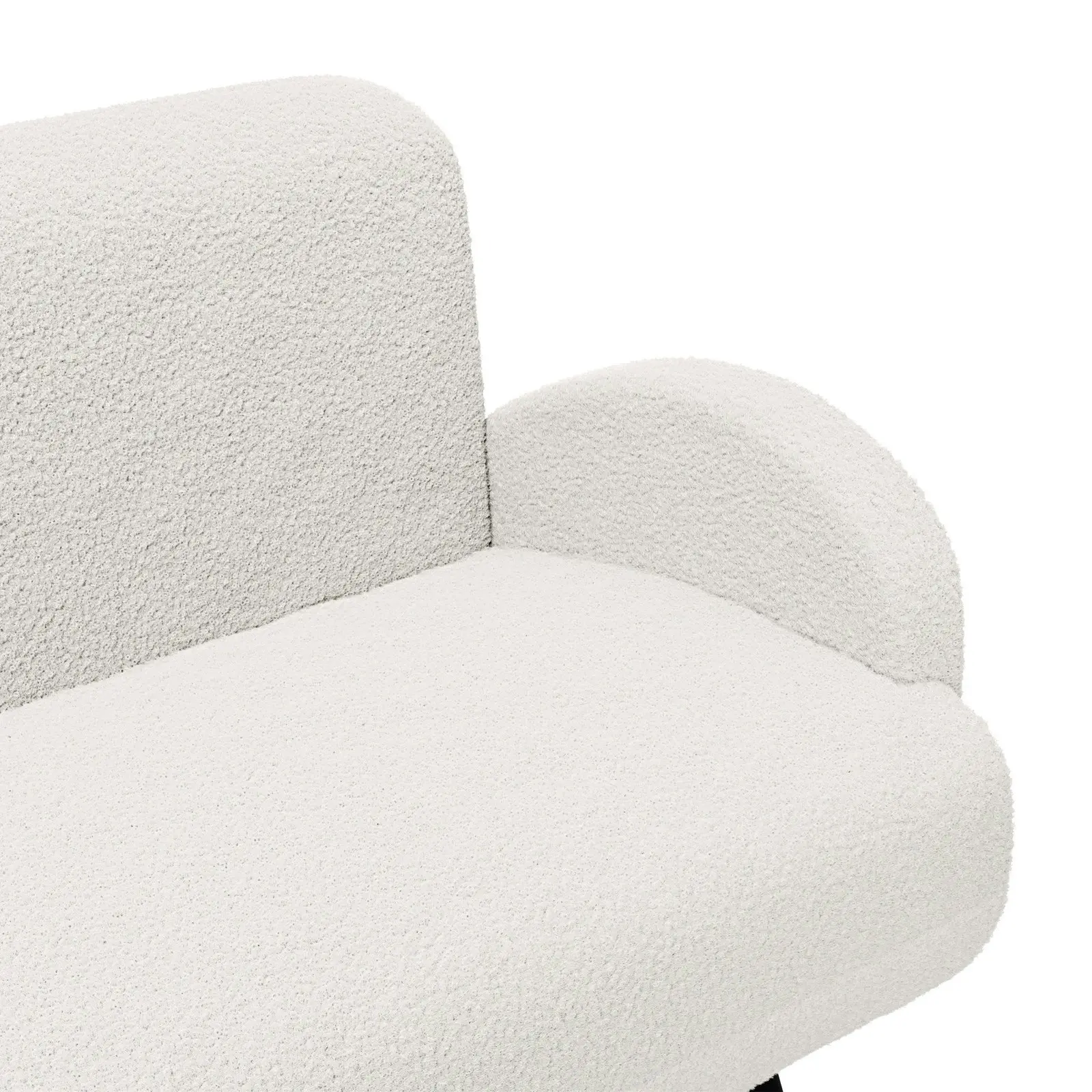 Oikiture 3 Seater Sherpa Sofa Fleece Couch White