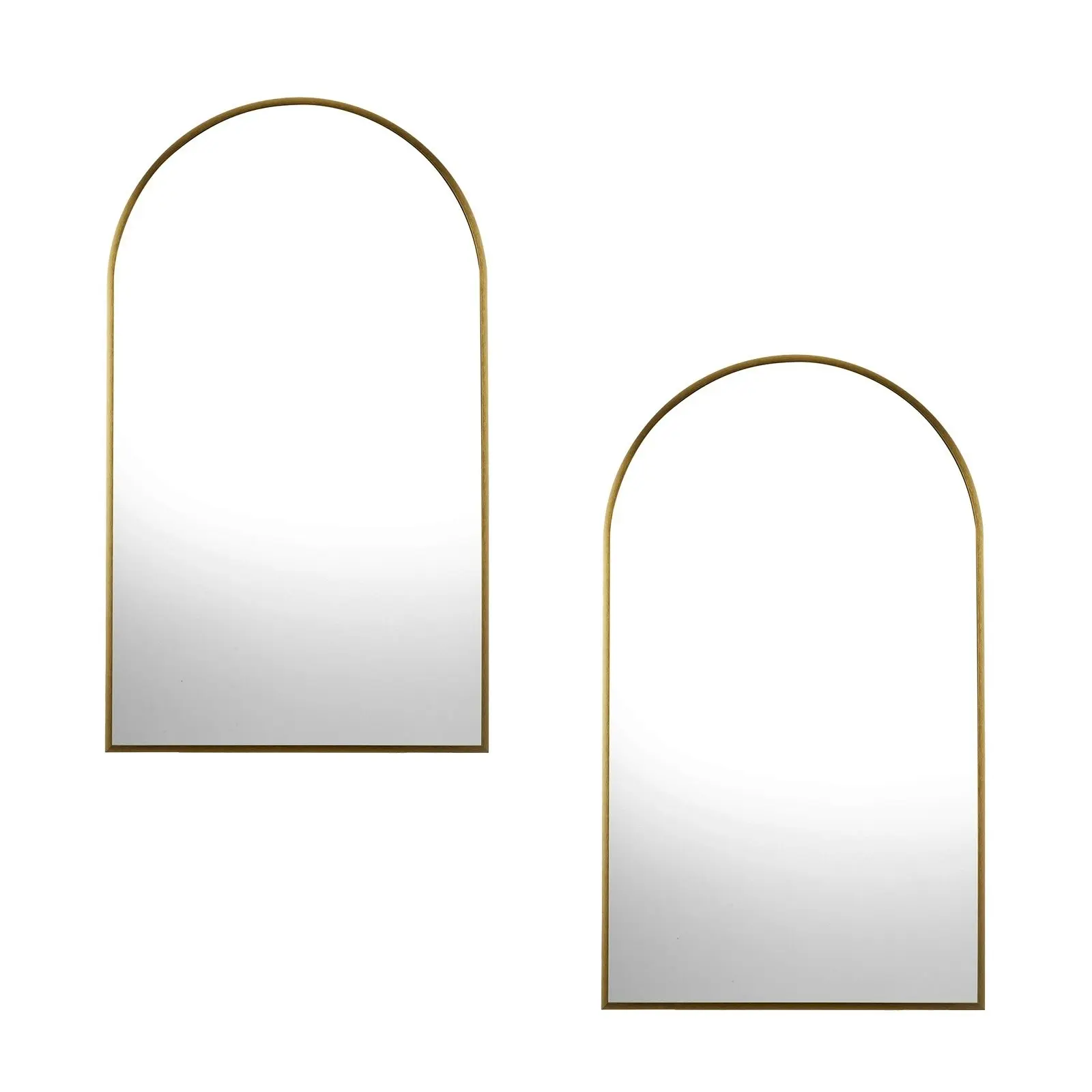 Oikiture Wall Mirrors 86x50cm Arched Home Decor Gold Set of 2