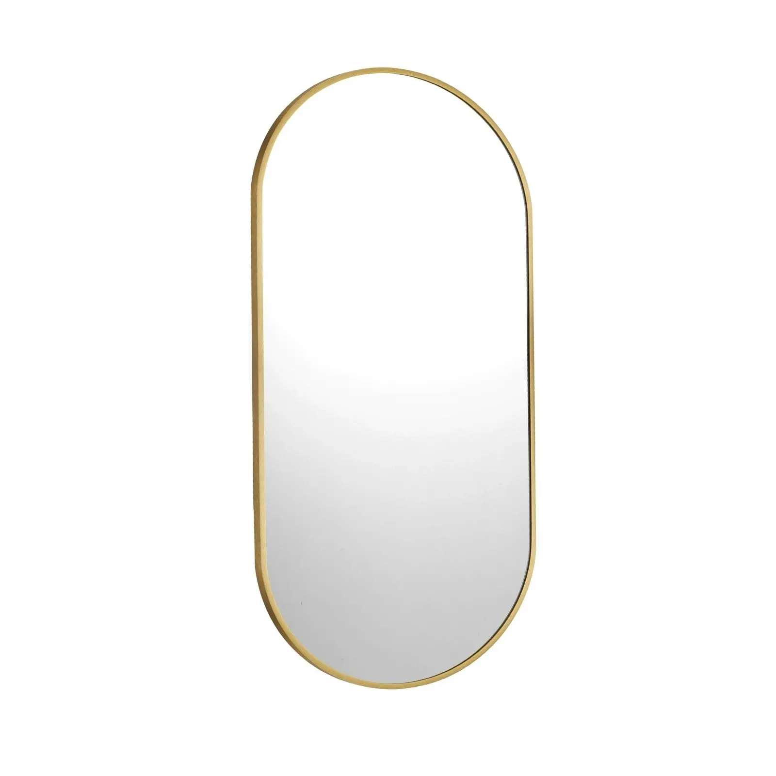 Oikiture Wall Mirrors Oval Home Decor Mirror Gold 84x50cm Set of 2