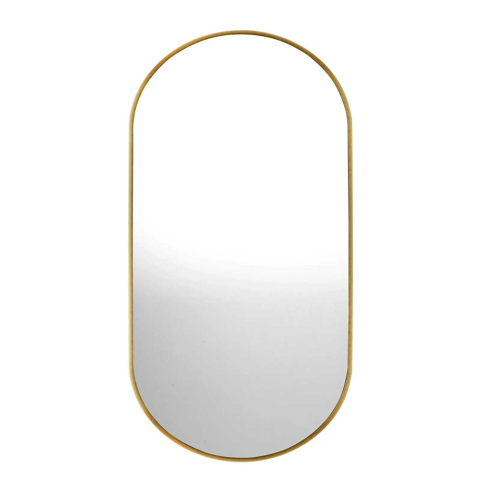 Oikiture Wall Mirrors Oval Home Decor Mirror Gold 84x50cm Set of 2