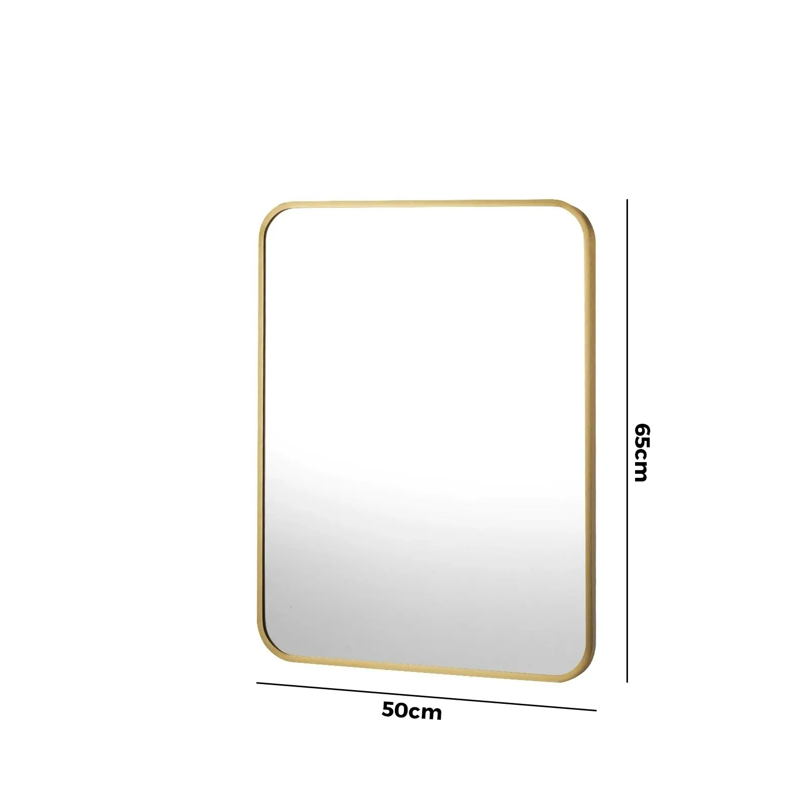 Oikiture Wall Mirrors Rectangle Mirror 65x50cm Gold Set of 2