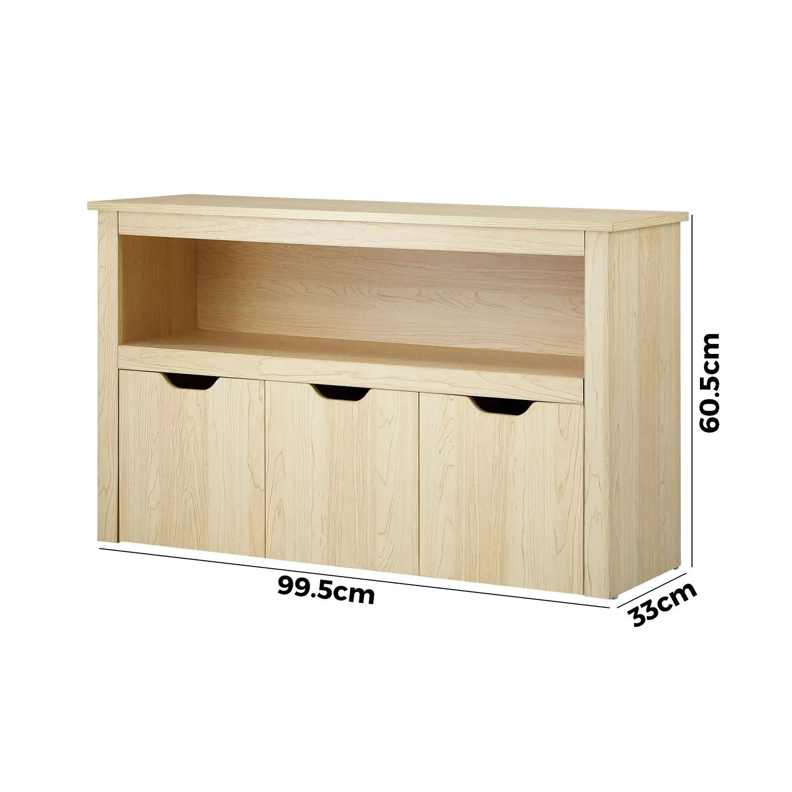 Oikiture Kids Toy Storage Cabinet Bookshelf With Portable Storage Box Natural