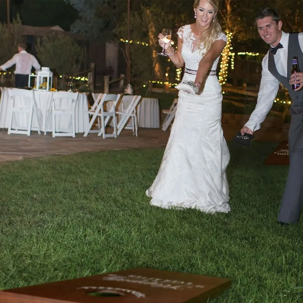 Premium Wedding Themed Cornhole Bag Set - Pack of 8.