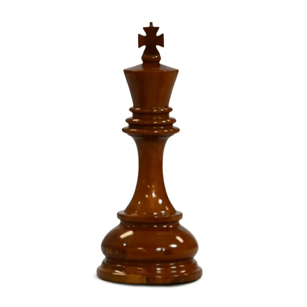 Yardgames 20cm (8 Inch) Handmade Teak Chess Pieces.  Play Queens Gambit.